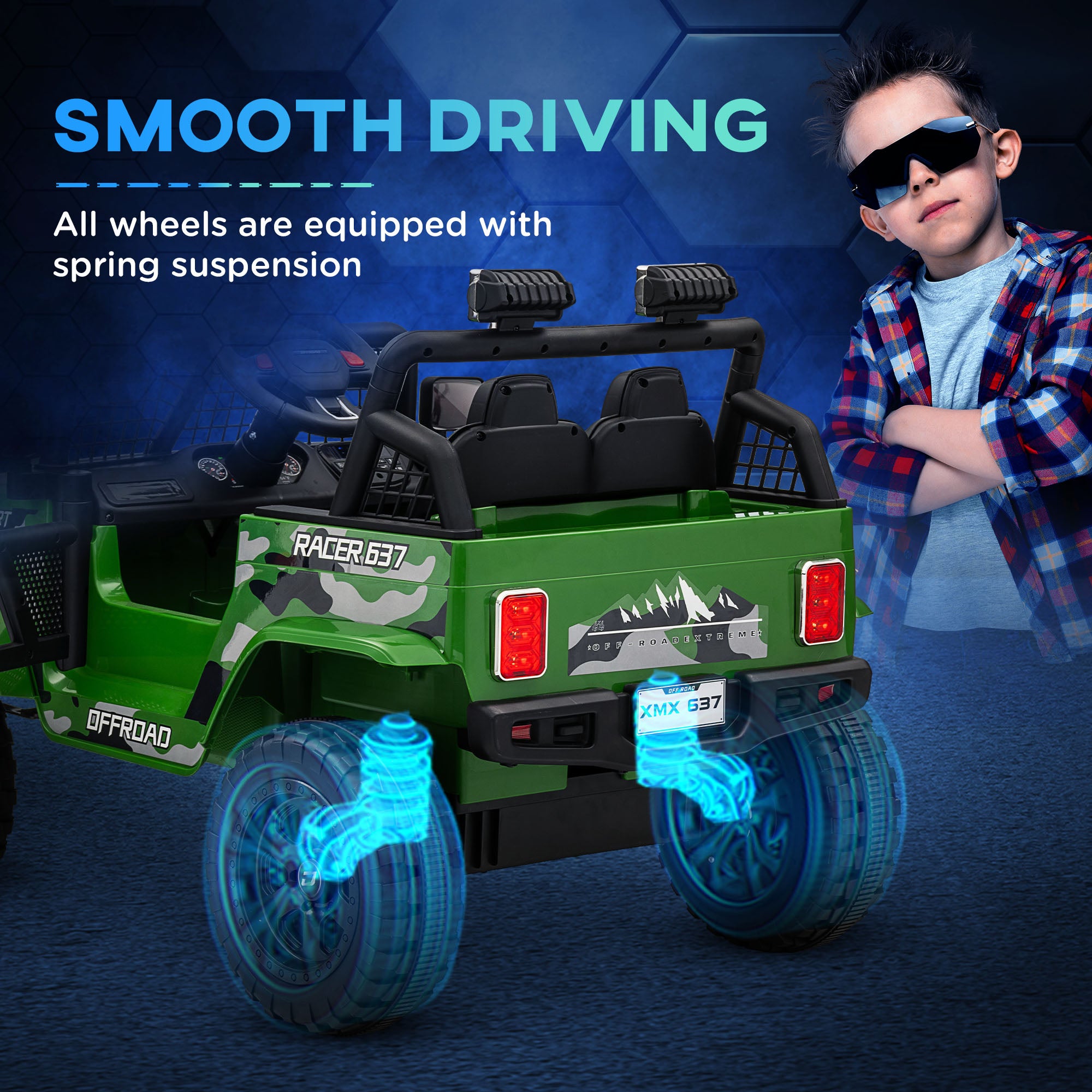 AIYAPLAY 12V Kids Ride-On Truck - Blue