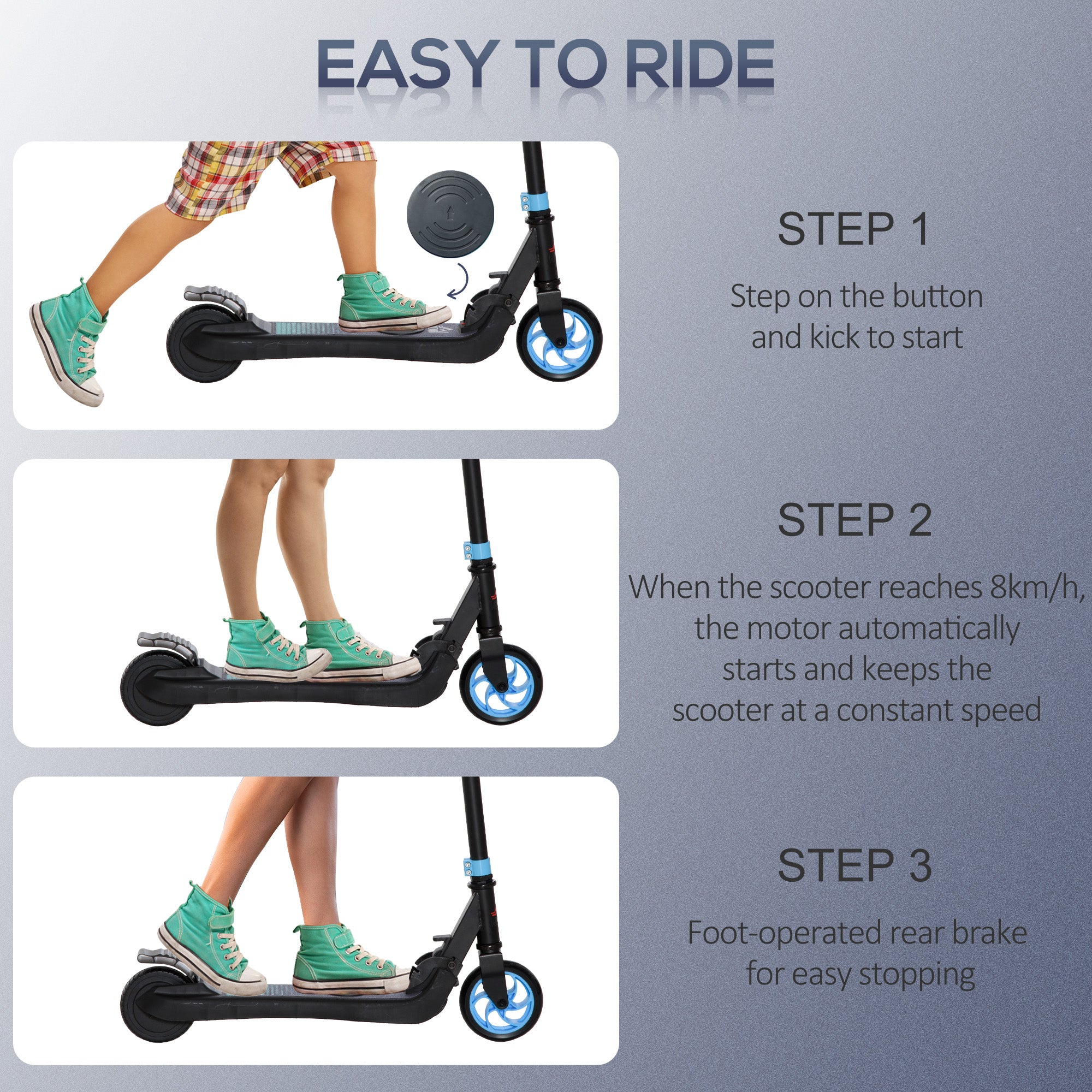 HOMCOM Kids Electric Scooter 8km/h