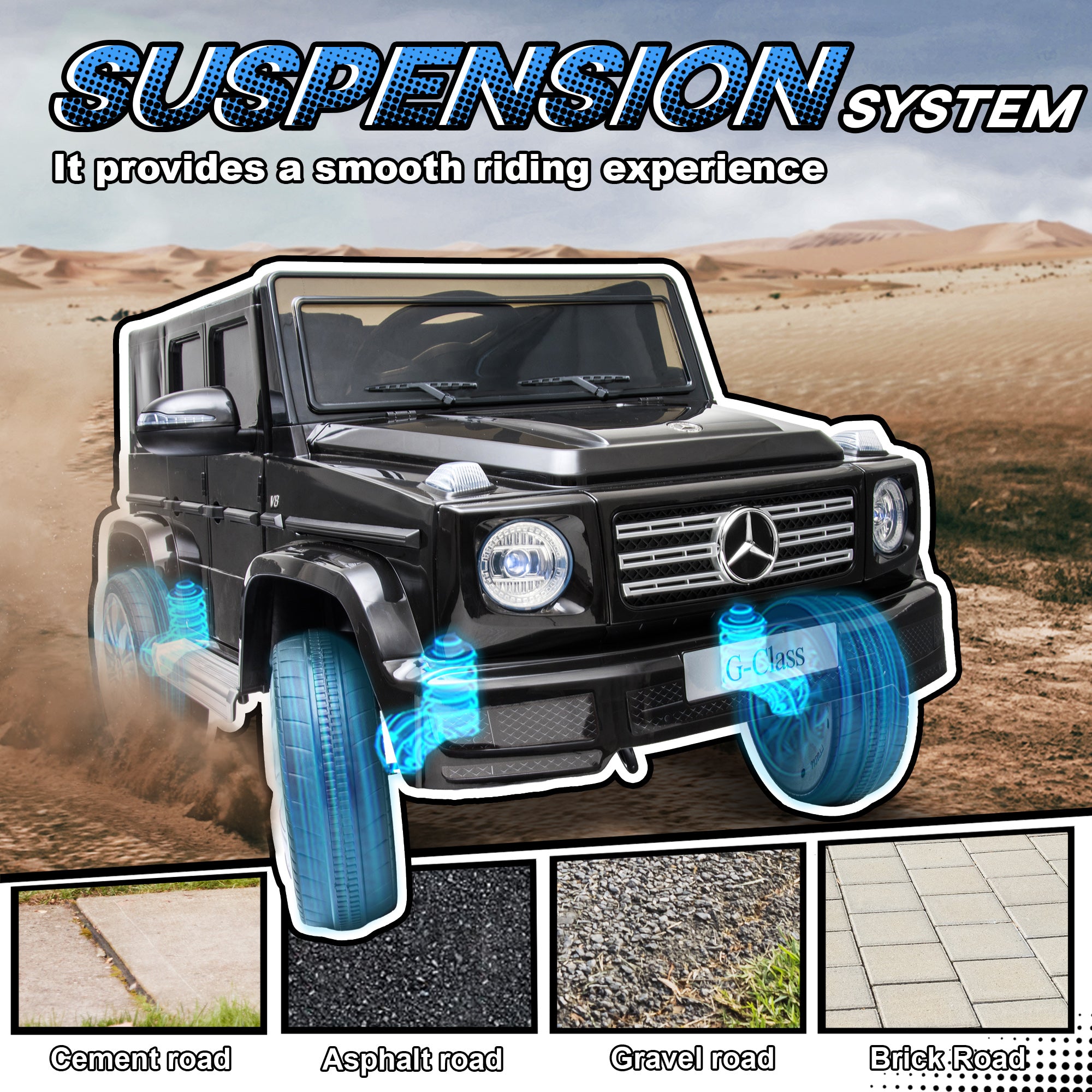 HOMCOM Mercedes-Benz G500 12V Kids Ride-On Car - Black