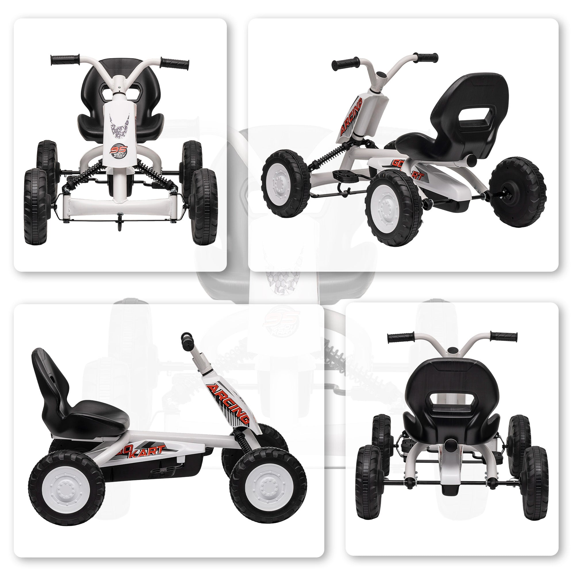 AIYAPLAY Kids Pedal Go Kart Steel Frame