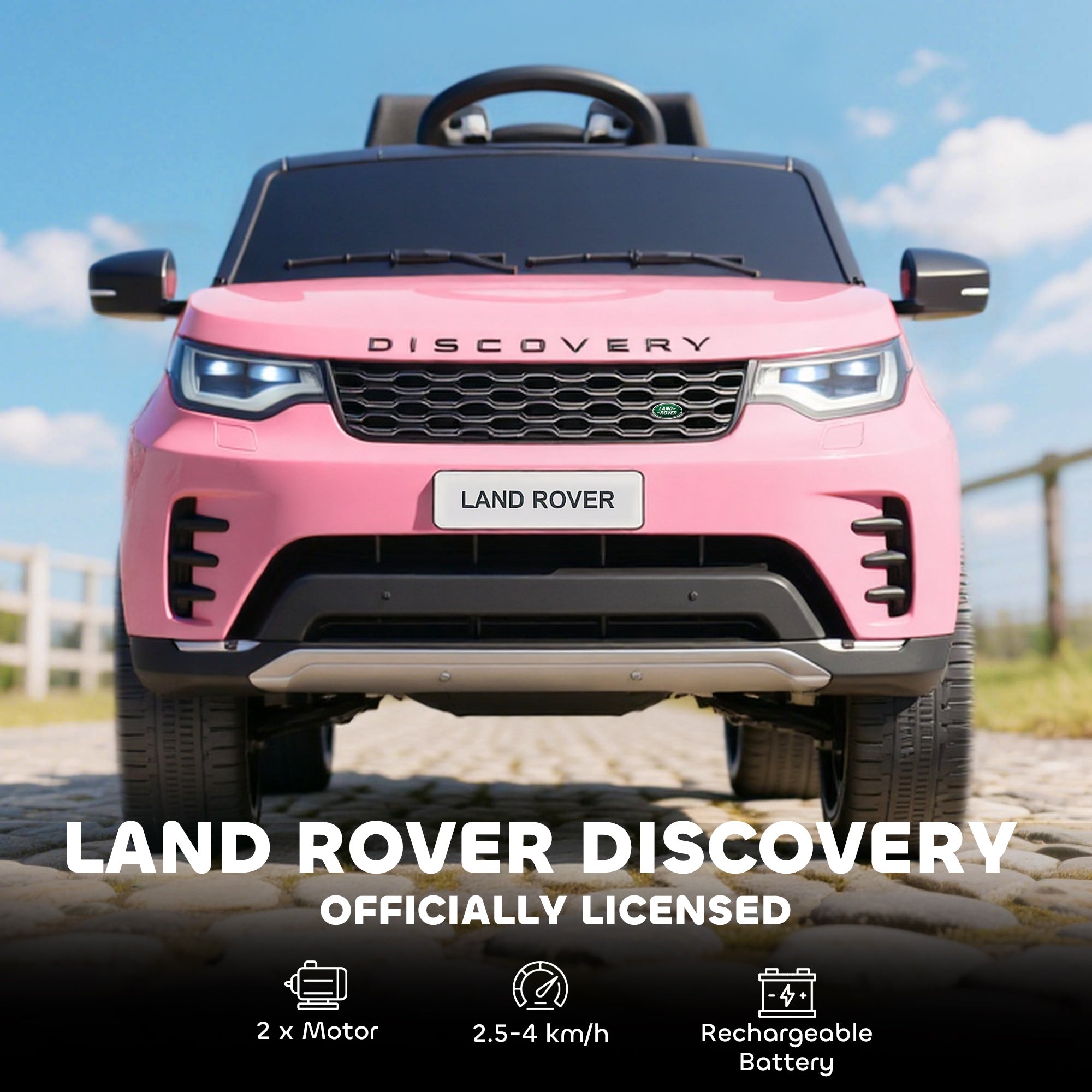 AIYAPLAY Land Rover Discovery 12V Kids Ride-On Car - Pink