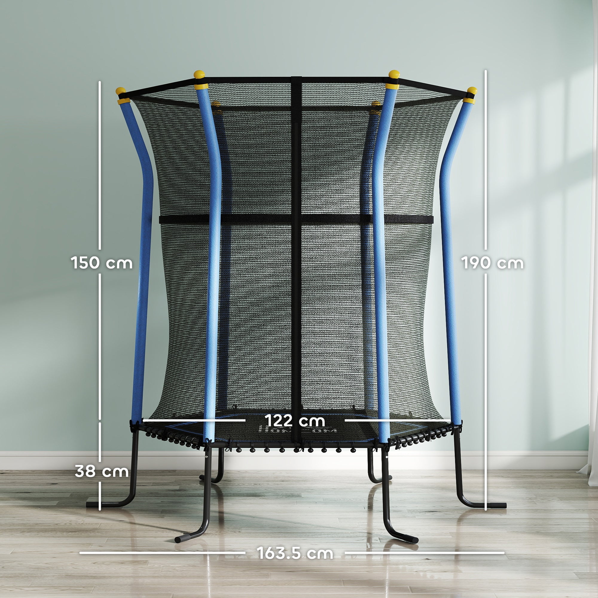 HOMCOM Kids Trampoline Mini Bouncer with Enclosure Safety Net For Ages 3-10 Years 6