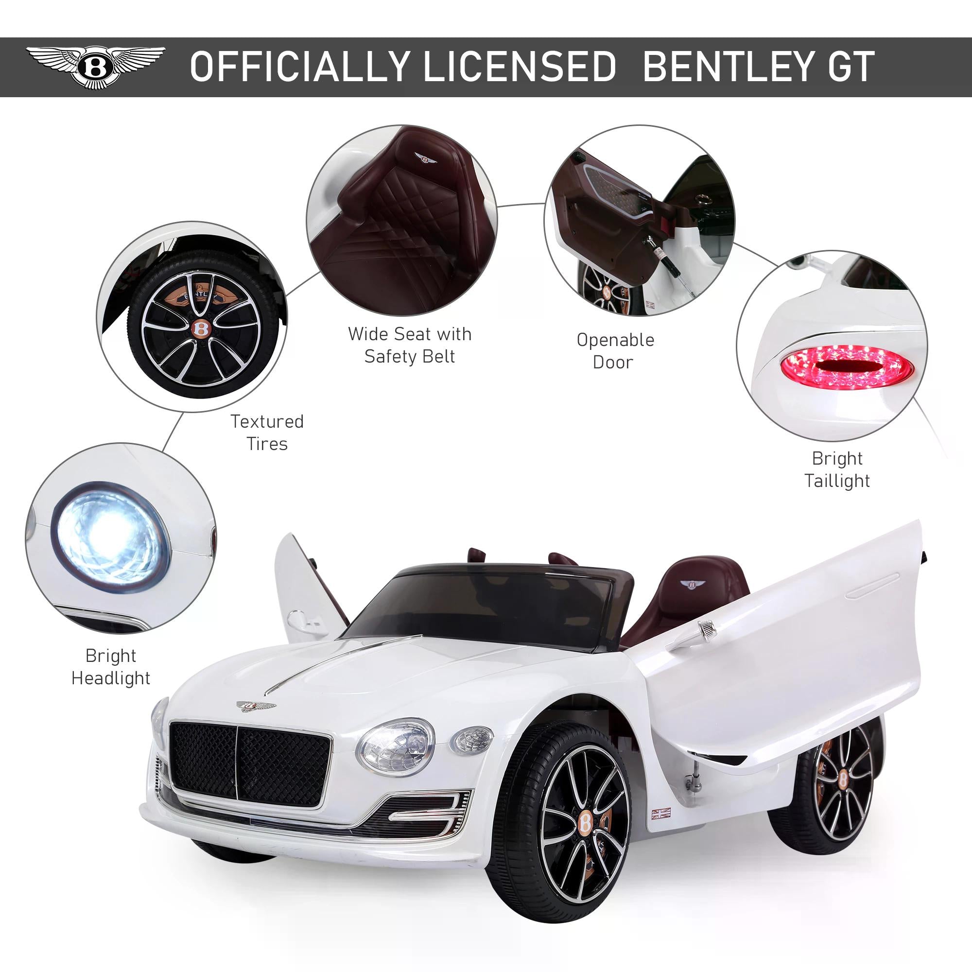 HOMCOM Kids Electric Ride-On Car with LED Lights