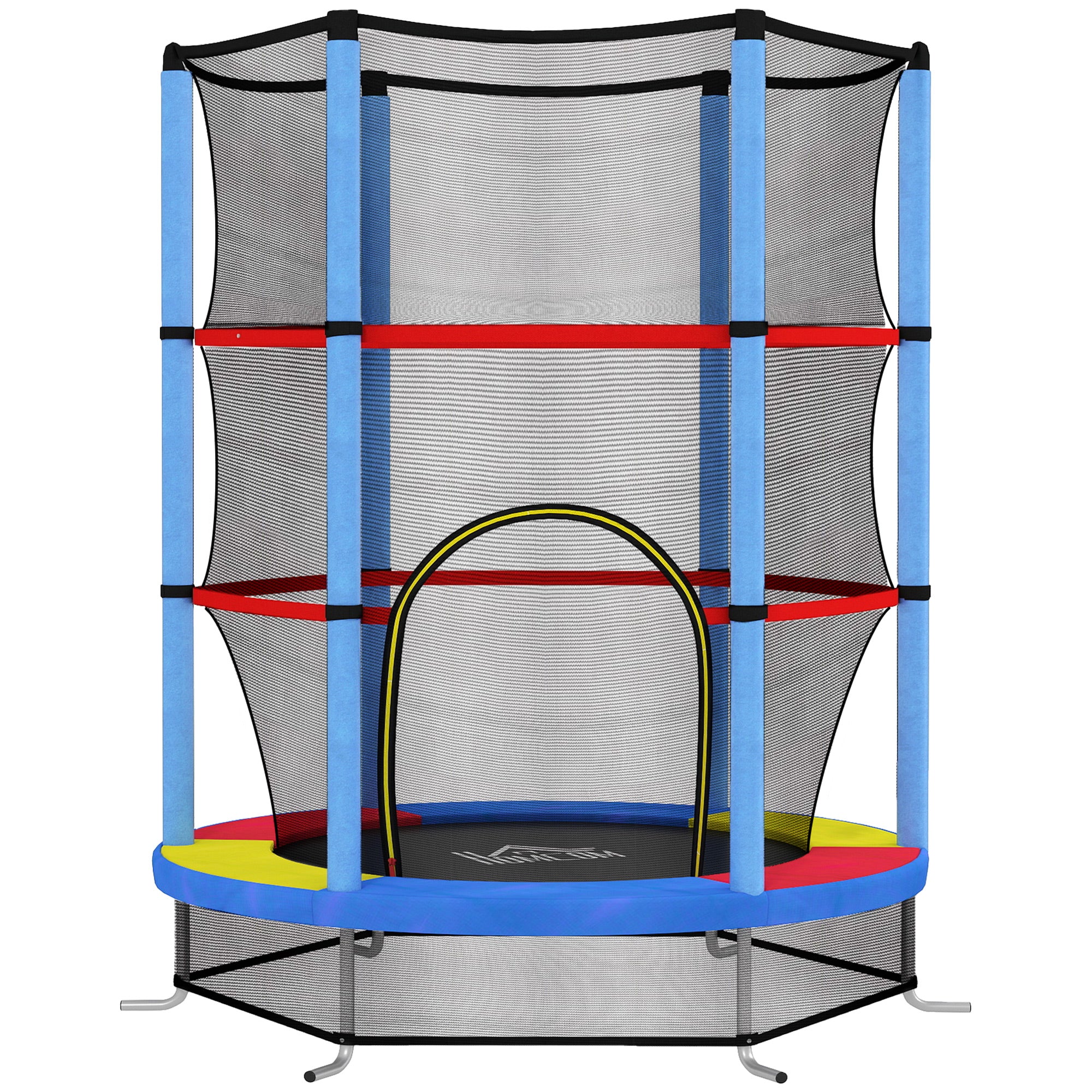 HOMCOM Kids Trampoline, with Enclosure Net, Steel Frame, for Ages 3-6 Years 1
