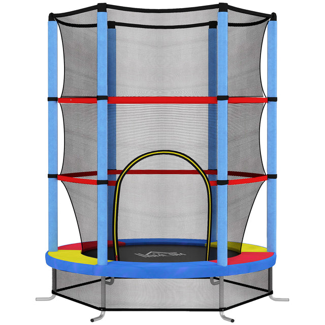 HOMCOM Kids Trampoline, with Enclosure Net, Steel Frame, for Ages 3-6 Years