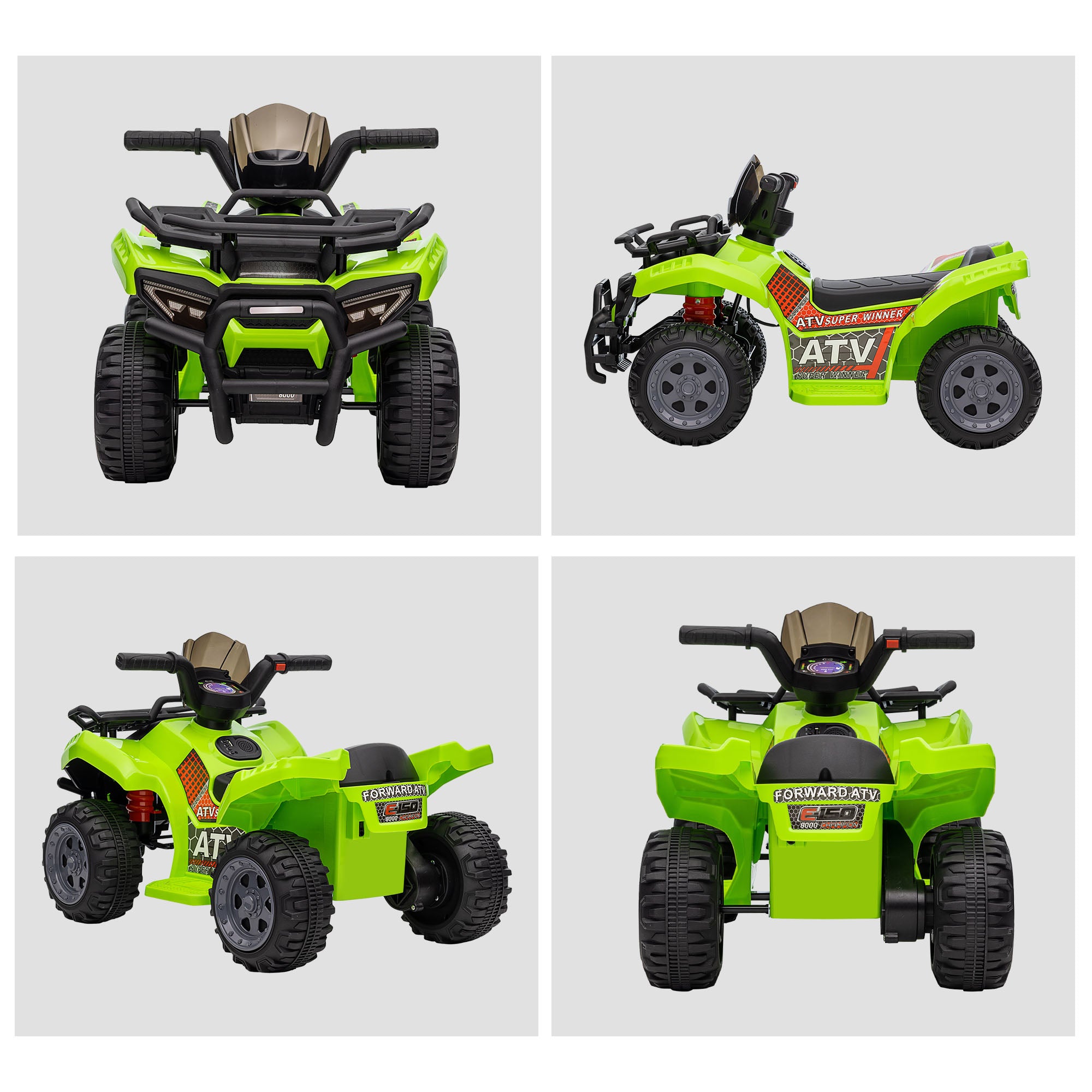 HOMCOM 6V Toddler Electric Quad Bike - Green