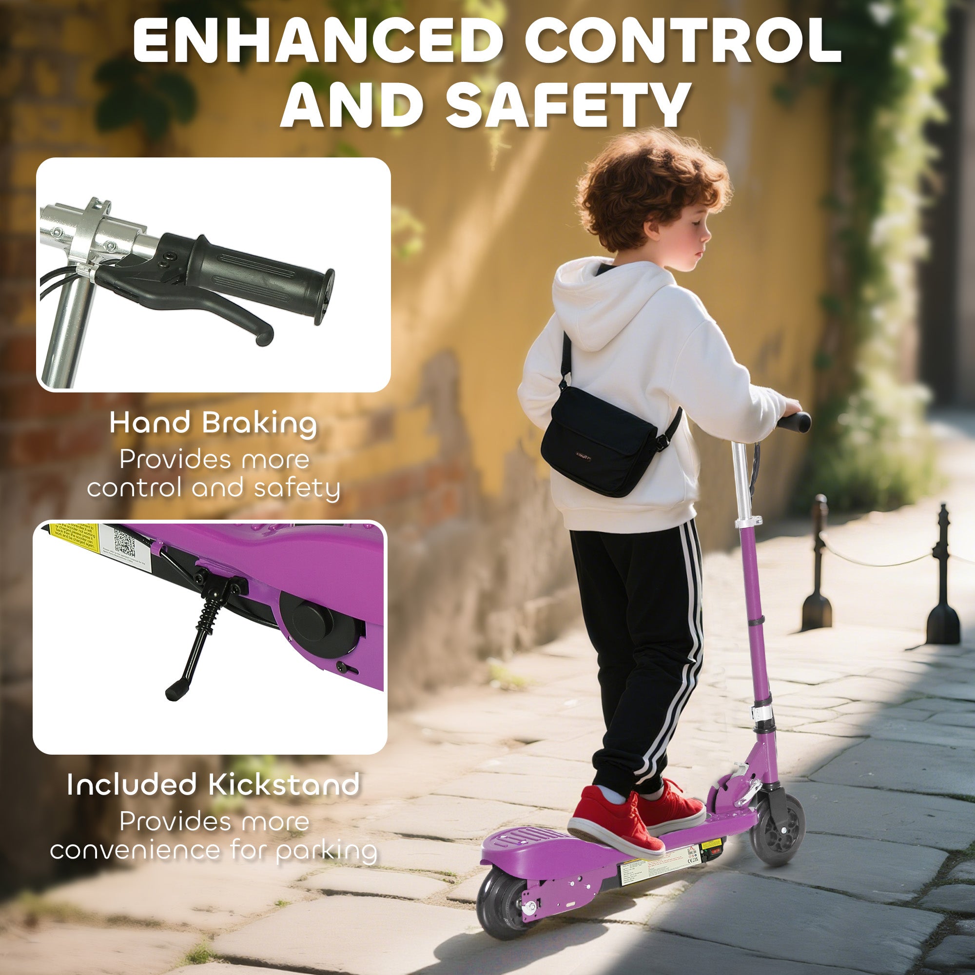 HOMCOM Foldable Kids Electric Scooter