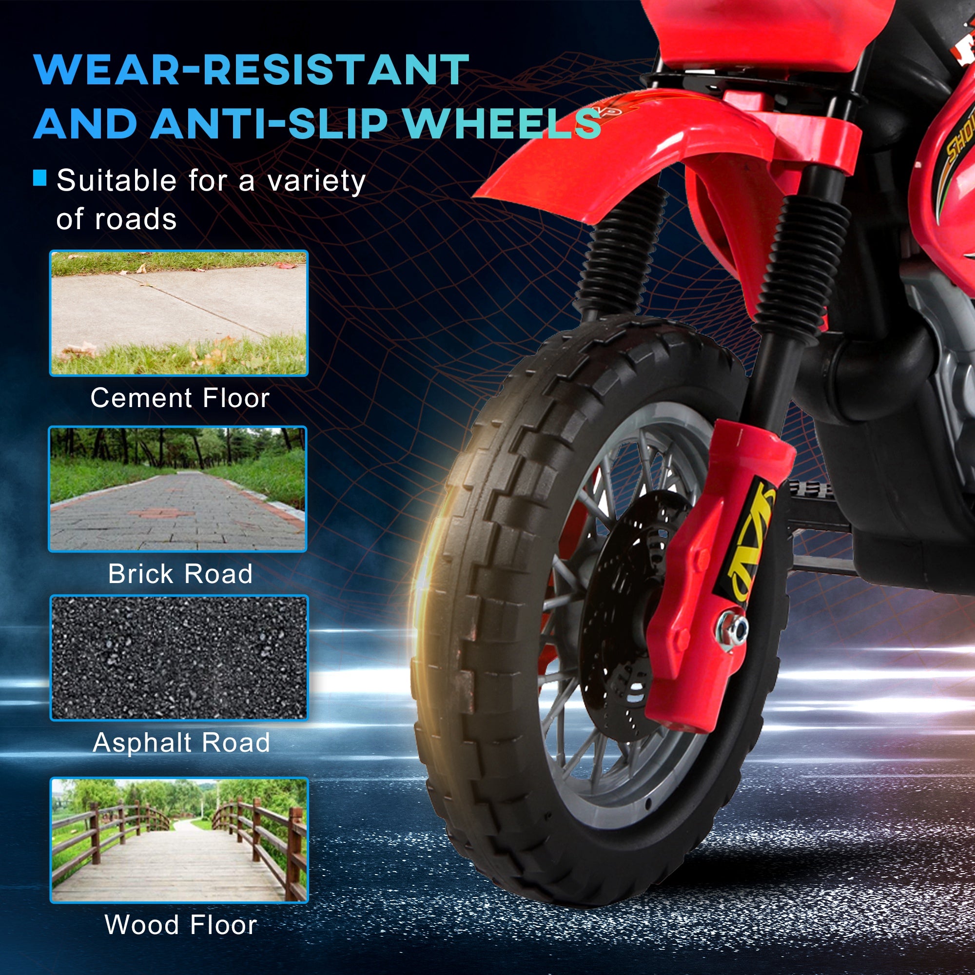 HOMCOM Kids Electric Ride-On Motorbike - Red