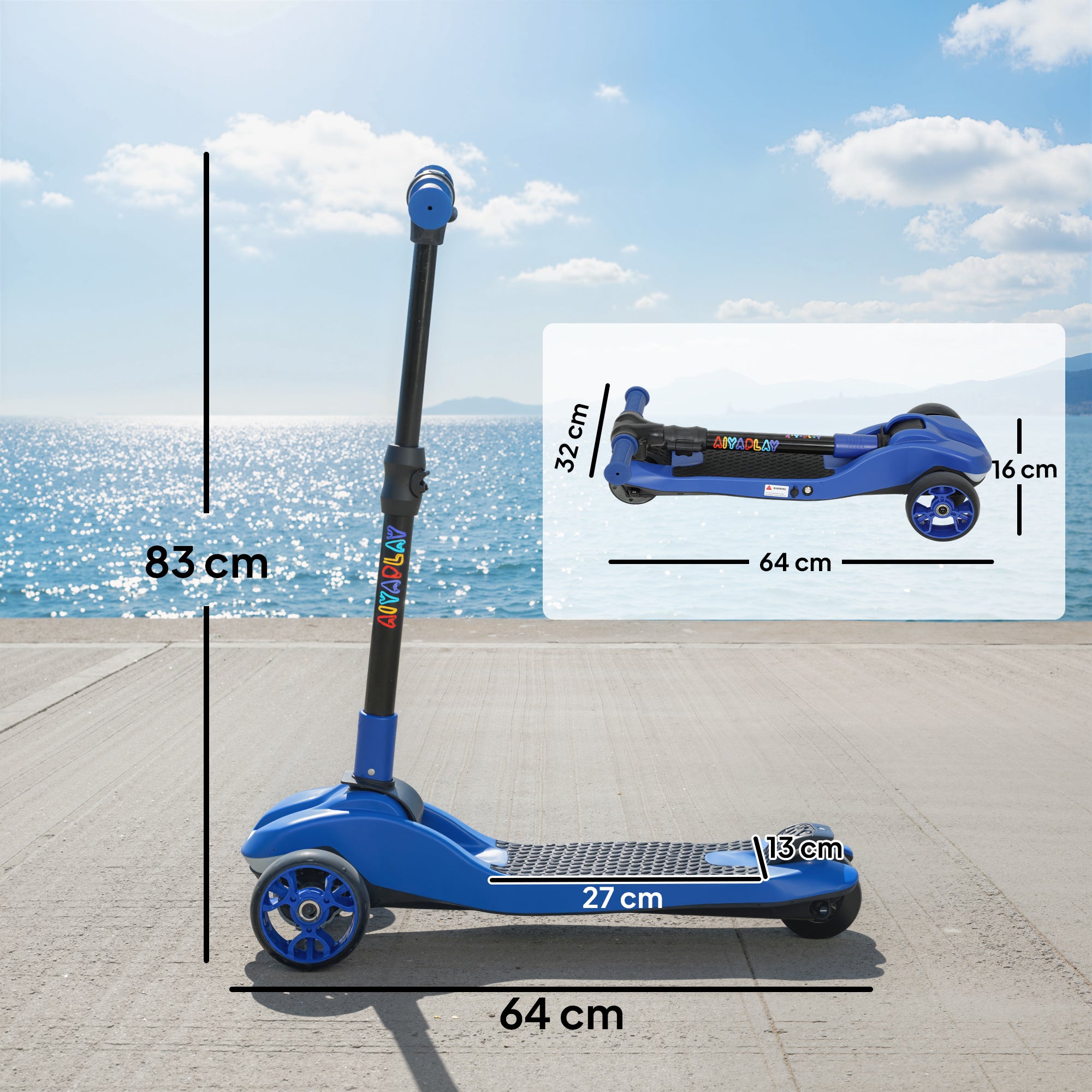AIYAPLAY 3-Wheel Kids Electric Scooter