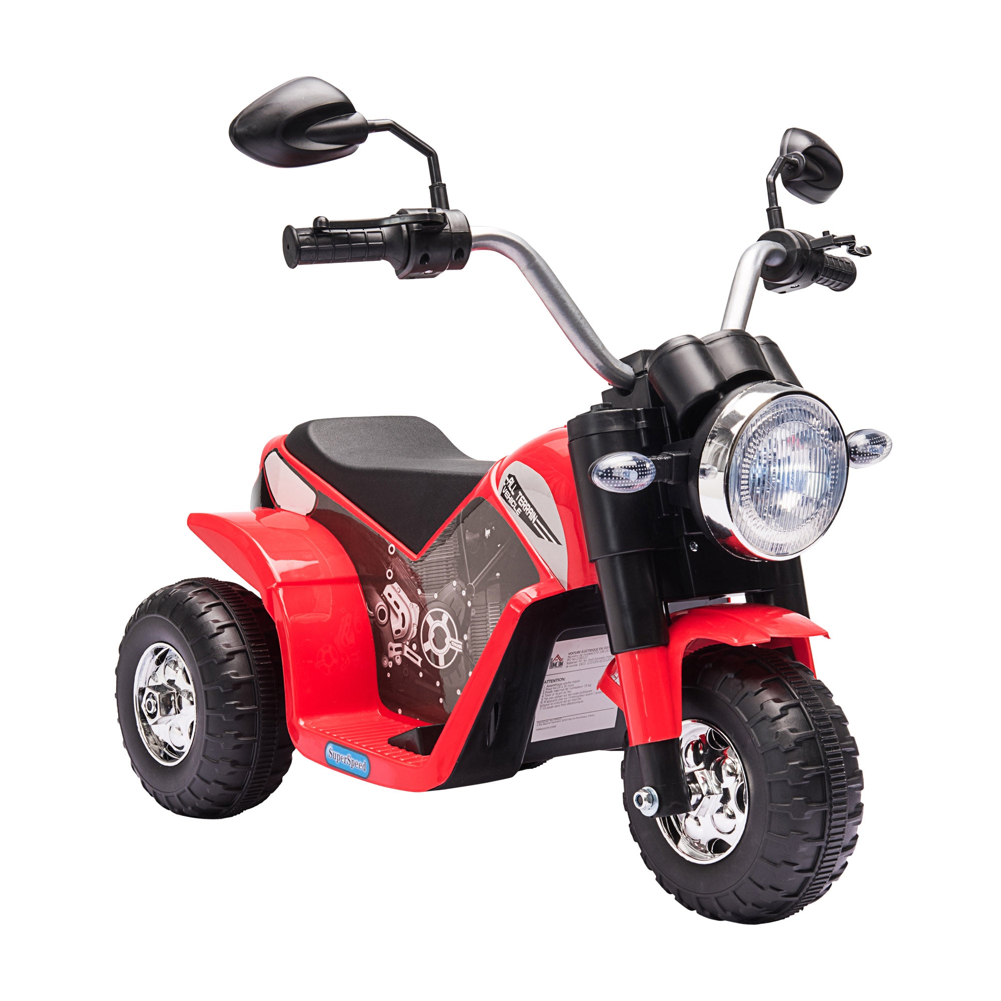 HOMCOM 6V Toddler Three-Wheel Motorbike - Red