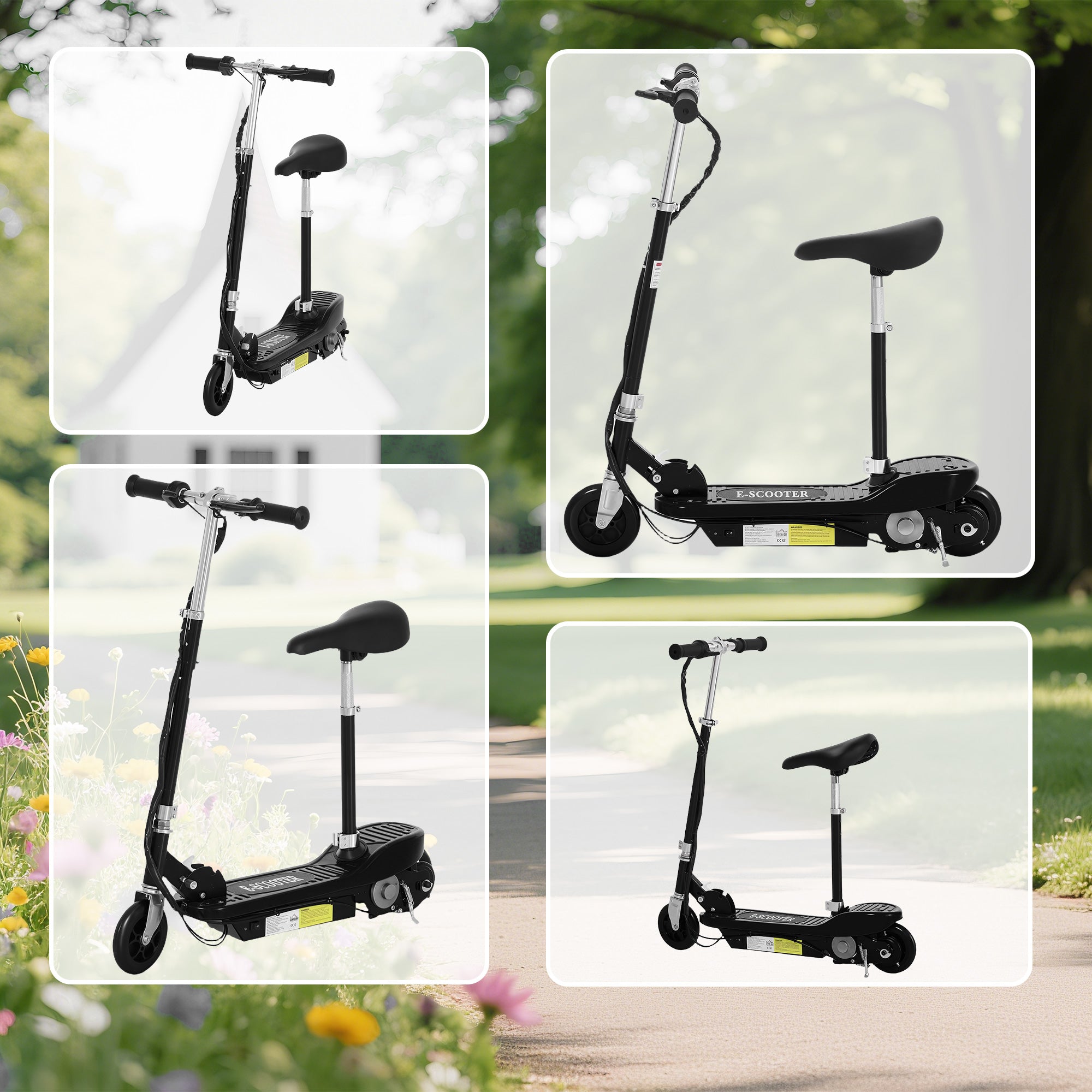 HOMCOM Kids Electric Scooter with Seat & Brakes