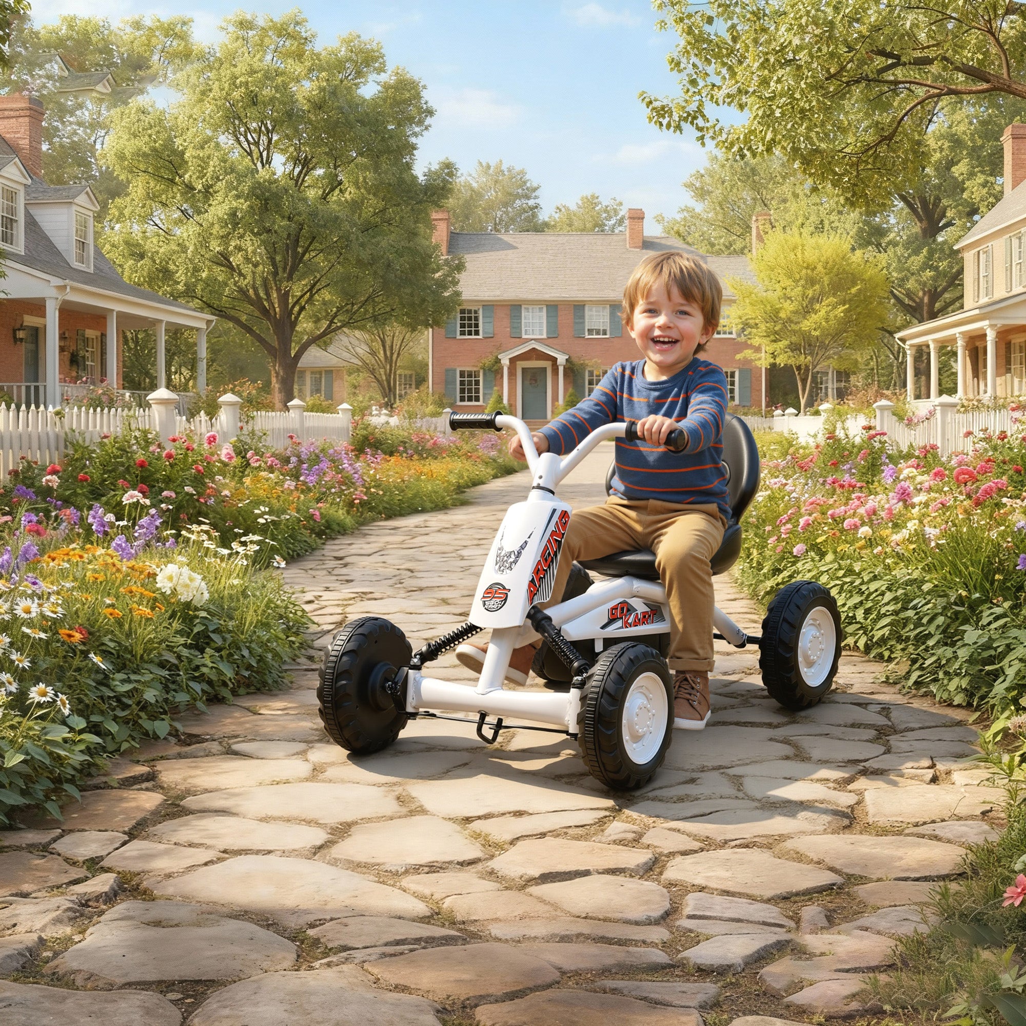 AIYAPLAY Kids Pedal Go Kart Steel Frame