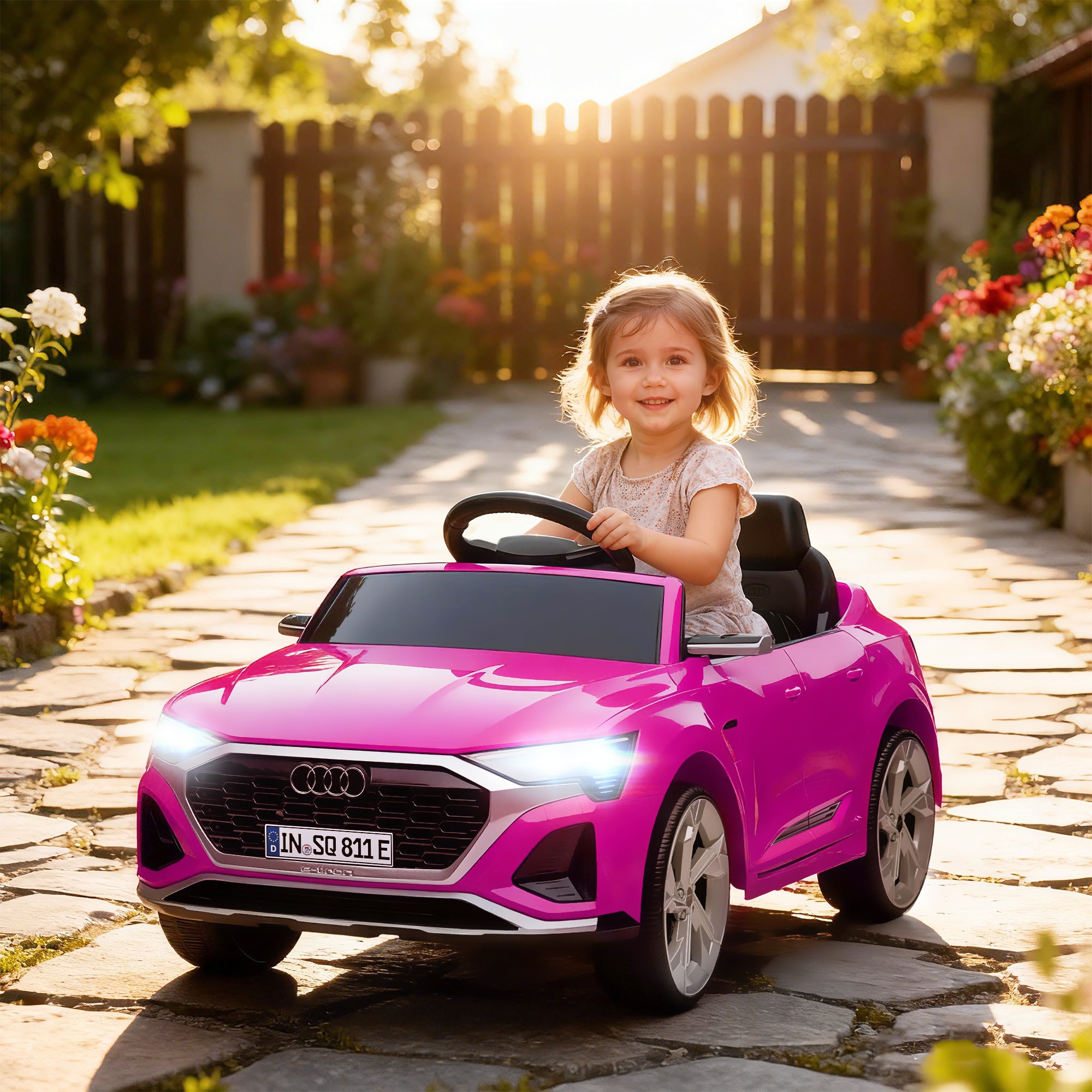 AIYAPLAY Audi Q8 e-tron Sportback 12V Kids Ride-On Car - Pink