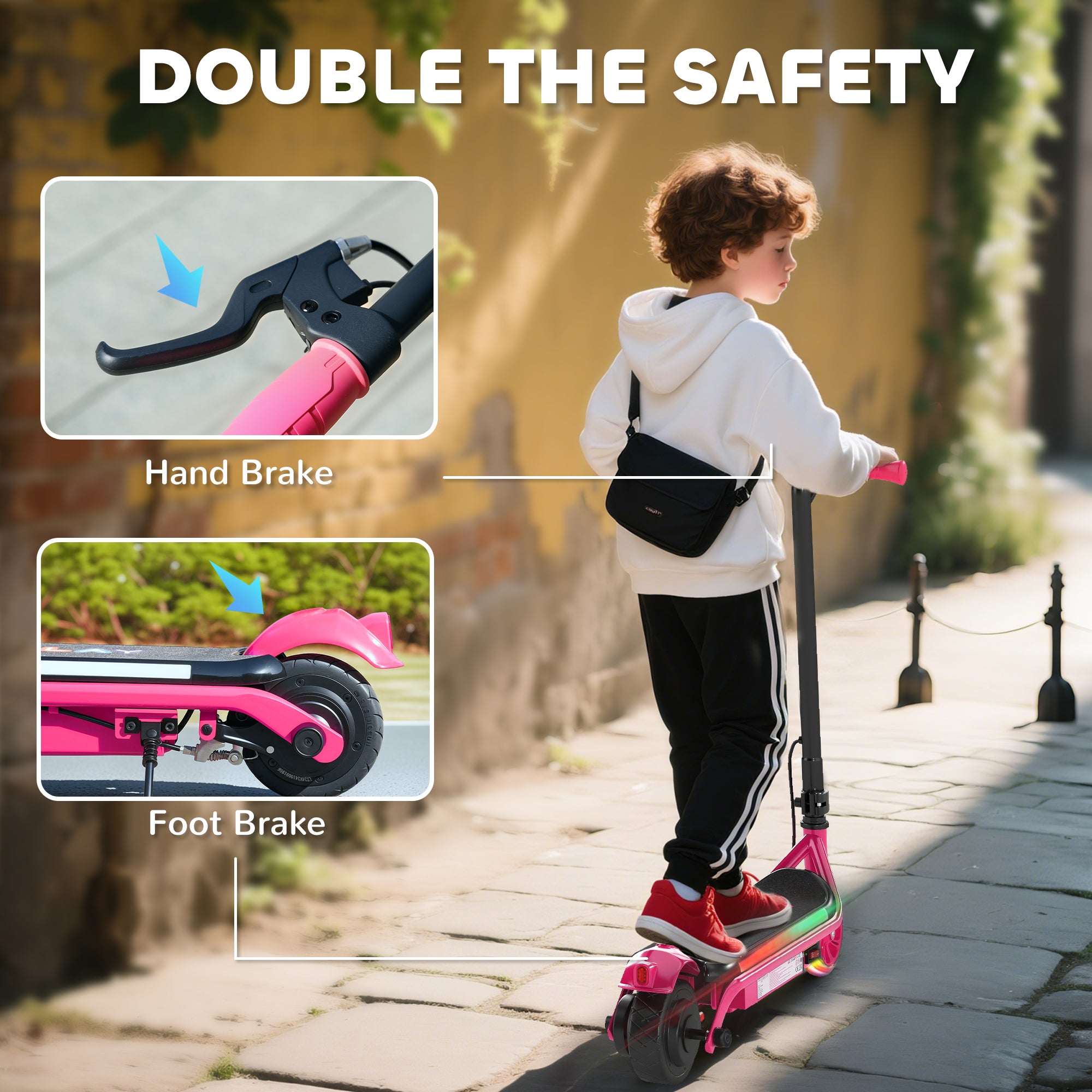 AIYAPLAY Kids Electric Scooter Dual Brakes