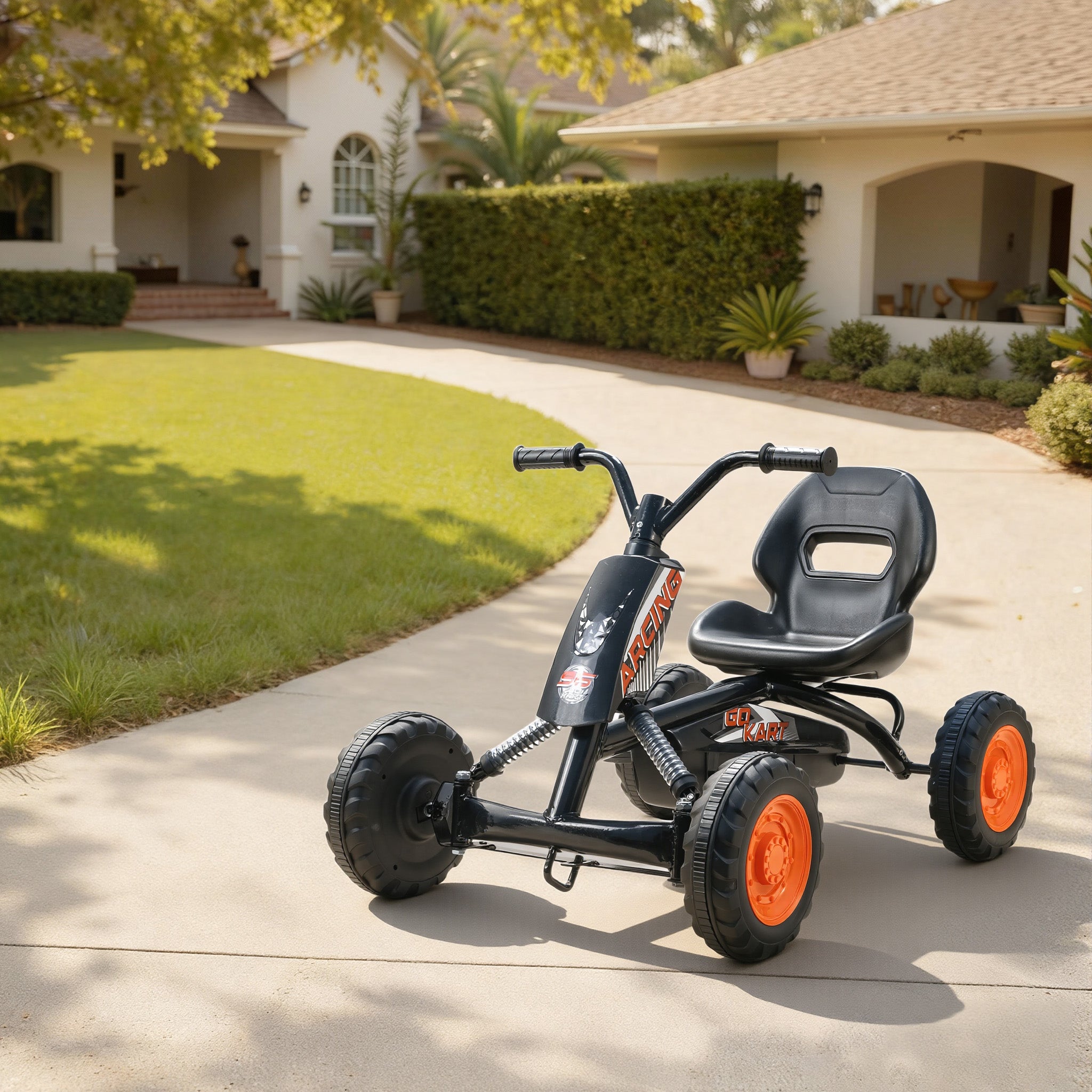 AIYAPLAY Kids Pedal Go Kart Steel Frame