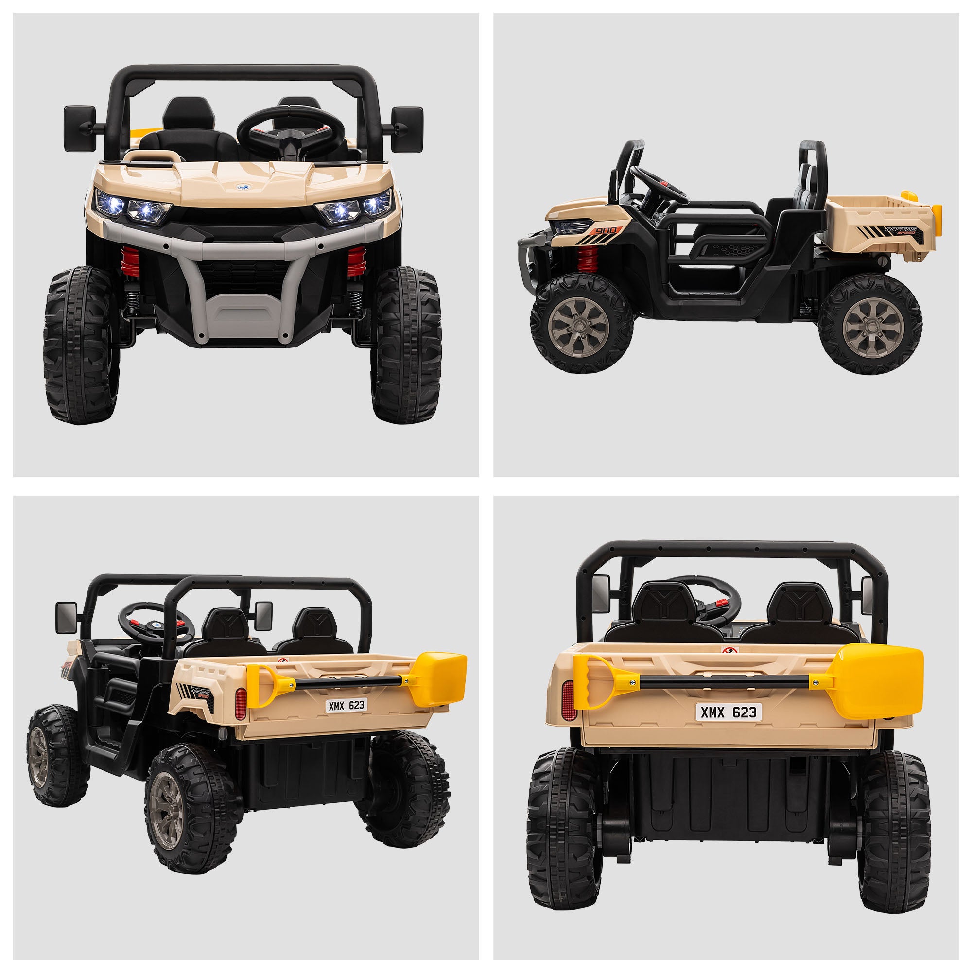 HOMCOM 12V 2 Seater Kids Electric Ride-On Car with Electric Bucket, Remote Control 17