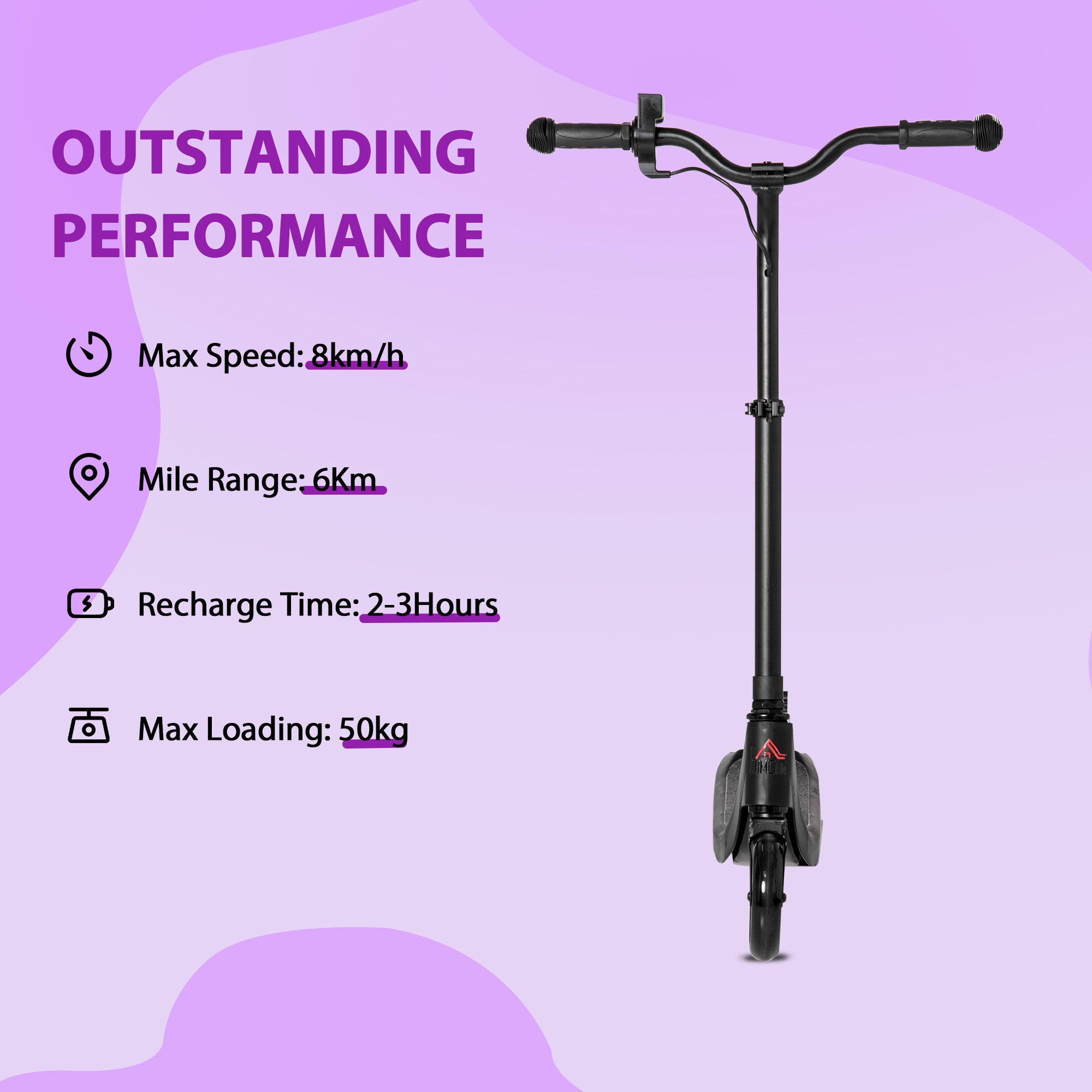 HOMCOM Kids Electric Scooter Adjustable Height