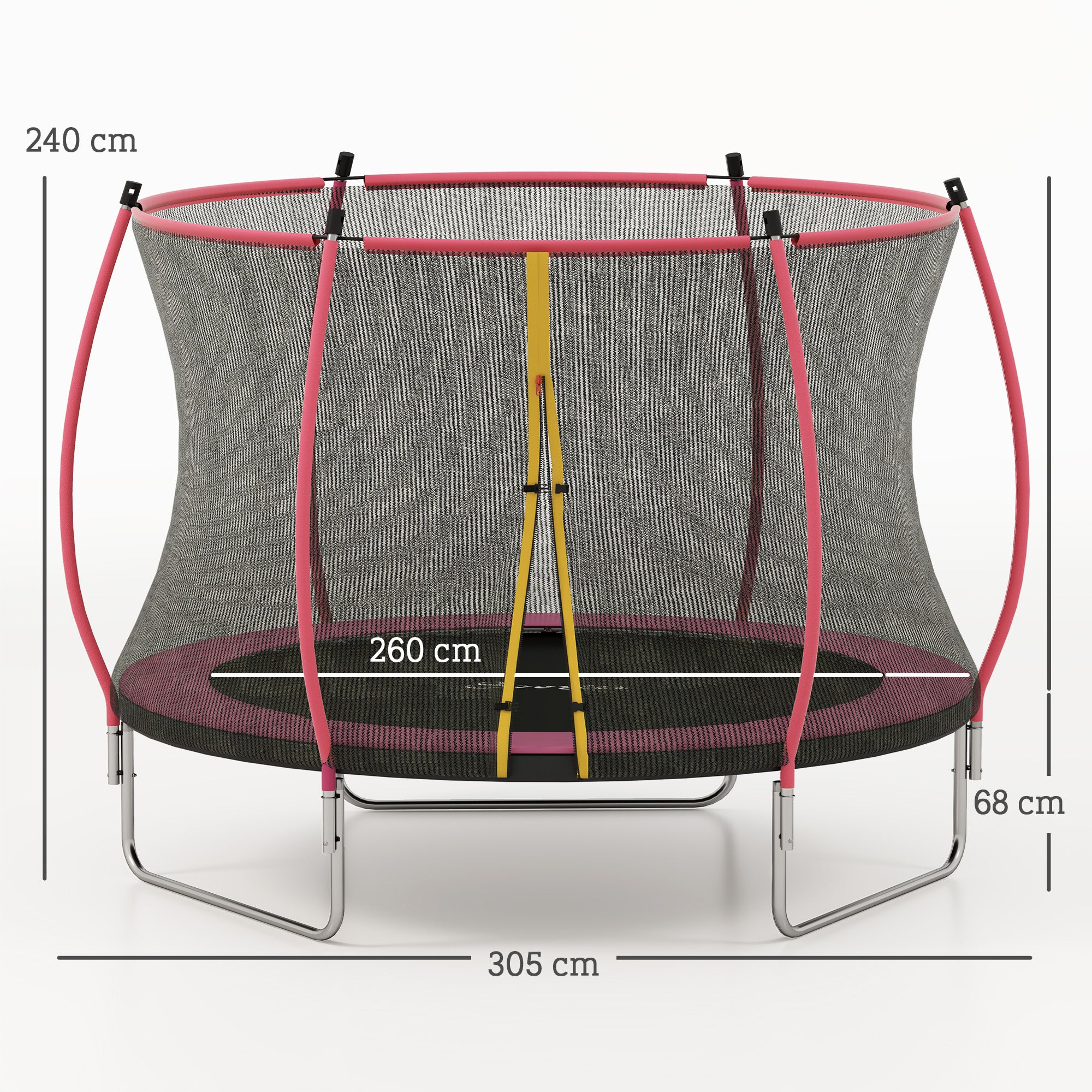 SPORTNOW Outdoor Trampoline with Enclosure Net, Spring Cover 6