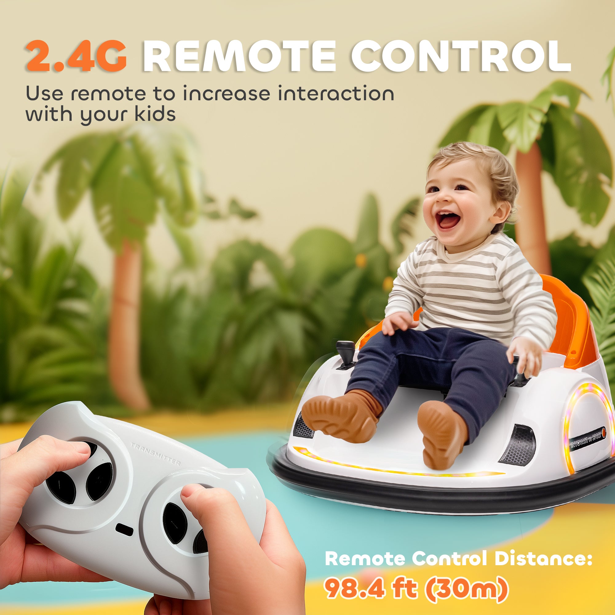 AIYAPLAY 12V Kids 360° Bumper Car with Remote