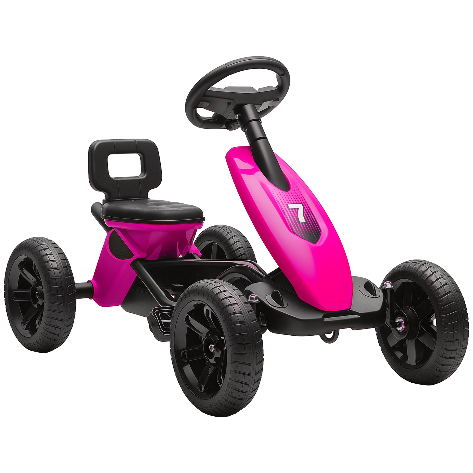 AIYAPLAY Kids Pedal Go Kart Metal Frame EVA Wheels