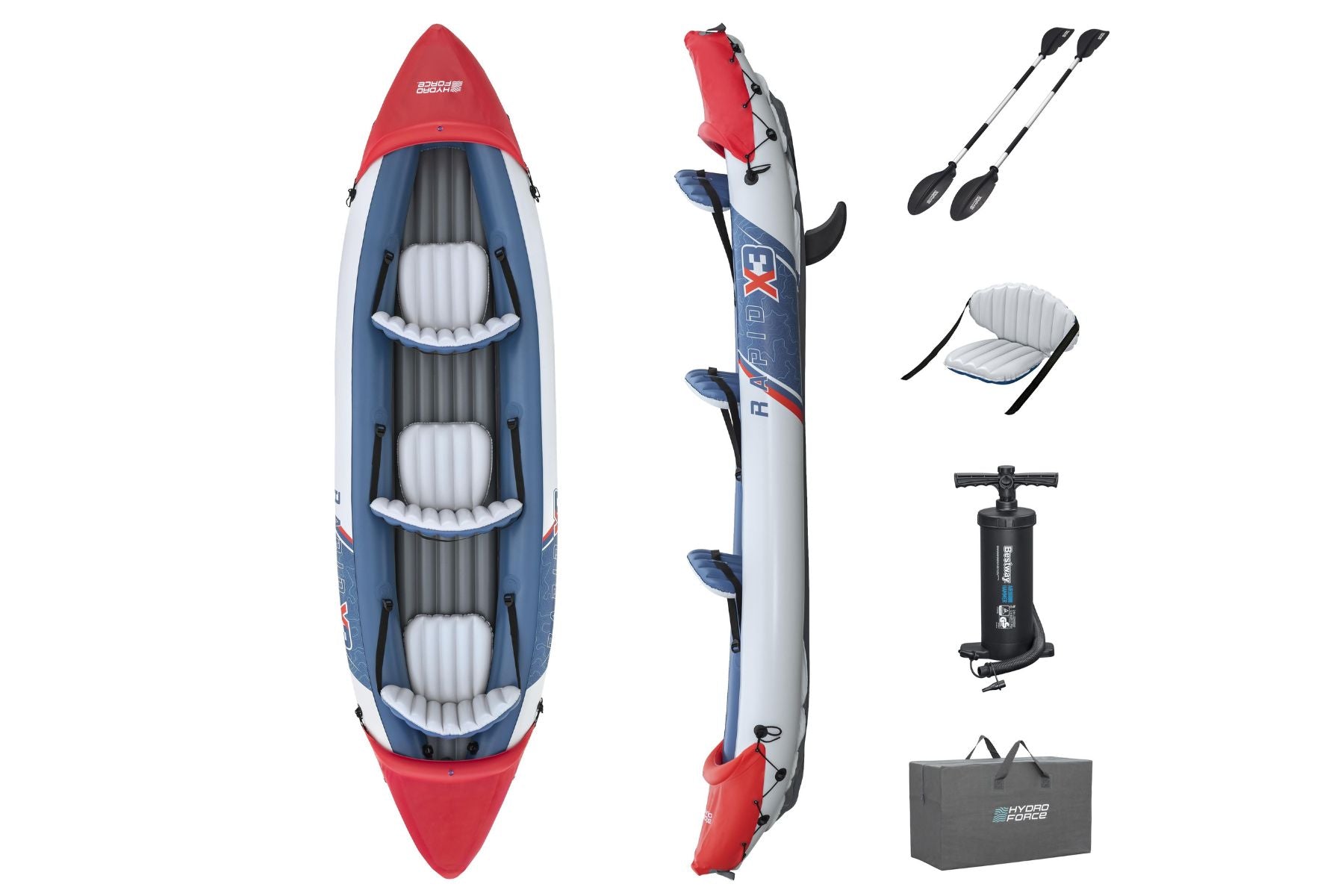 Bestway Hydro-Force Rapid X3 3 Person Inflatable Kayak Set - inflatable kayak lifestyle image