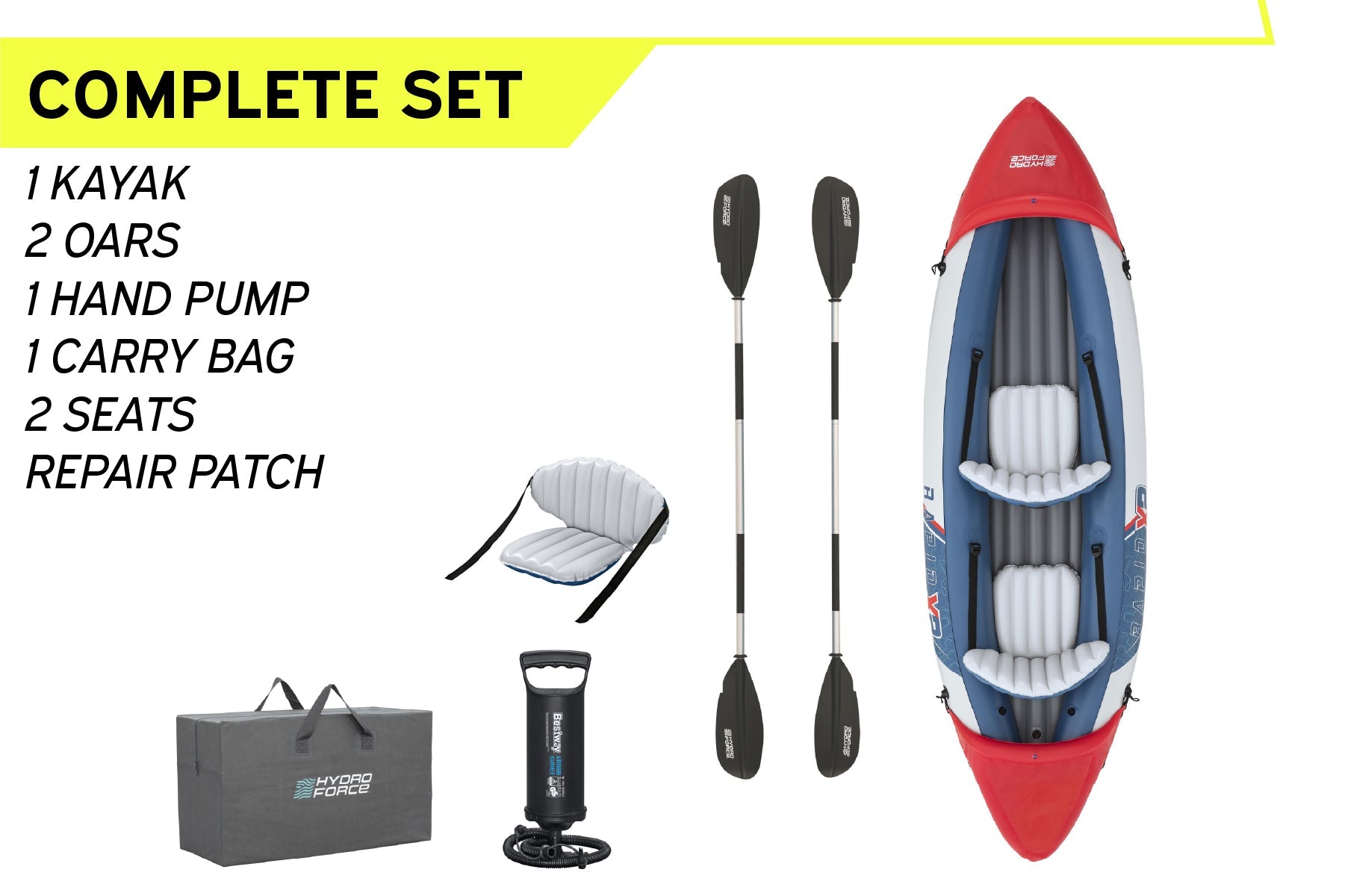 Bestway Hydro-Force Rapid X2 2 Person Inflatable Kayak Set - inflatable kayak lifestyle image