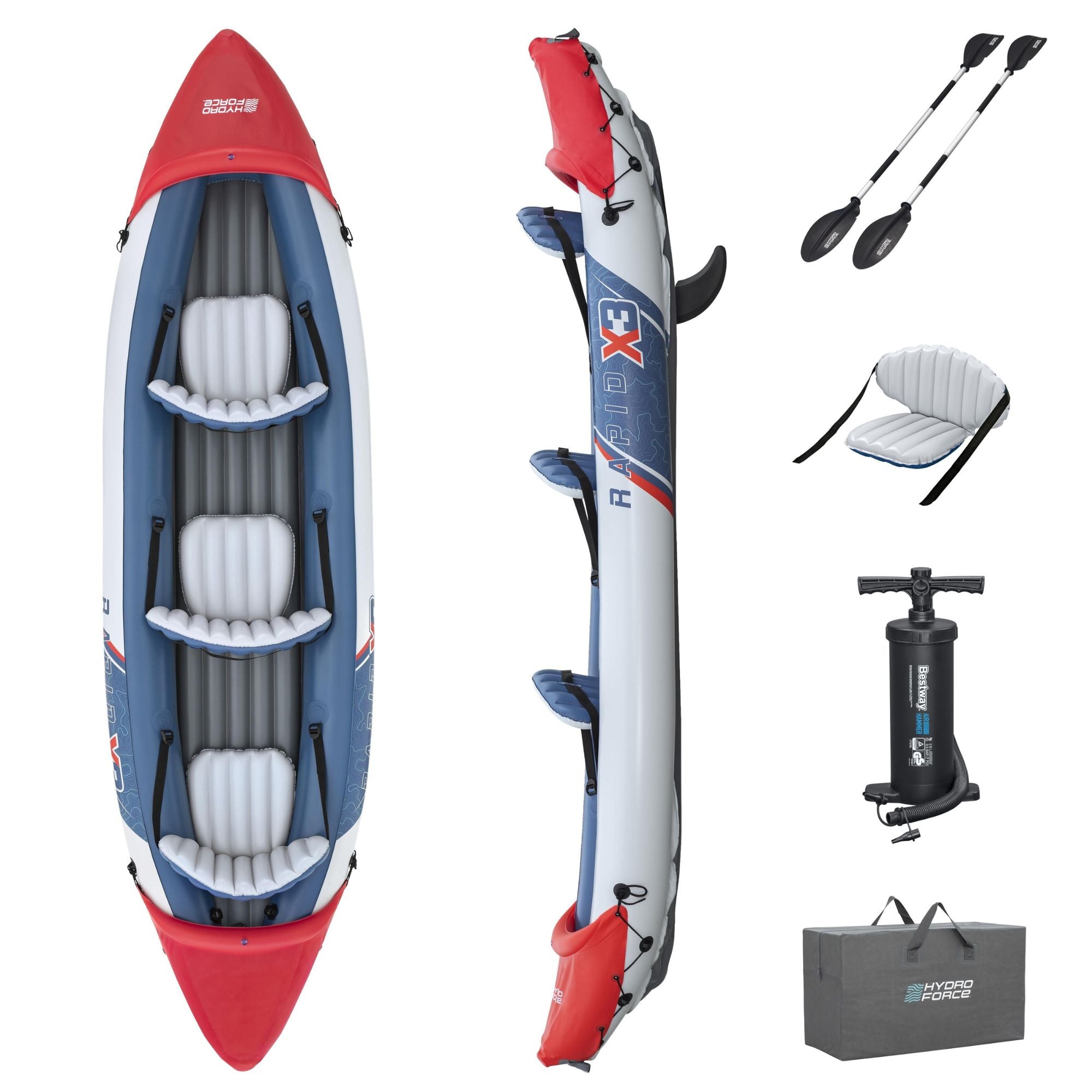 Bestway Hydro-Force Rapid X3 3 Person Inflatable Kayak Set - inflatable kayak lifestyle image