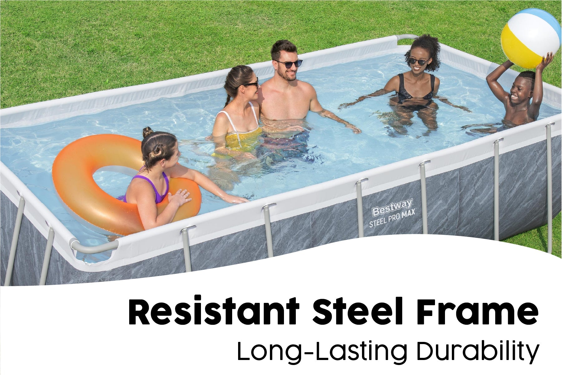 Bestway 16' x 8' x 48"/4.88m x 2.44m x 1.22m Rectangular Pool Set - official Bestway gallery image 4