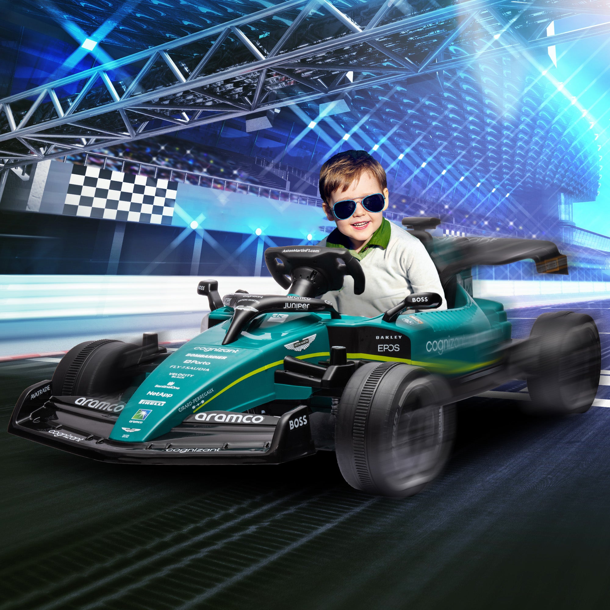 AIYAPLAY Aston Martin 12V Kids Ride-On Racing Kart