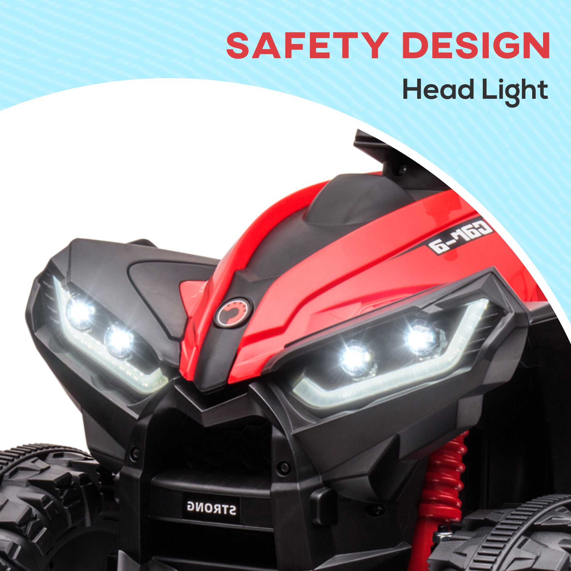 HOMCOM 12V Kids Electric Quad Bike - Red