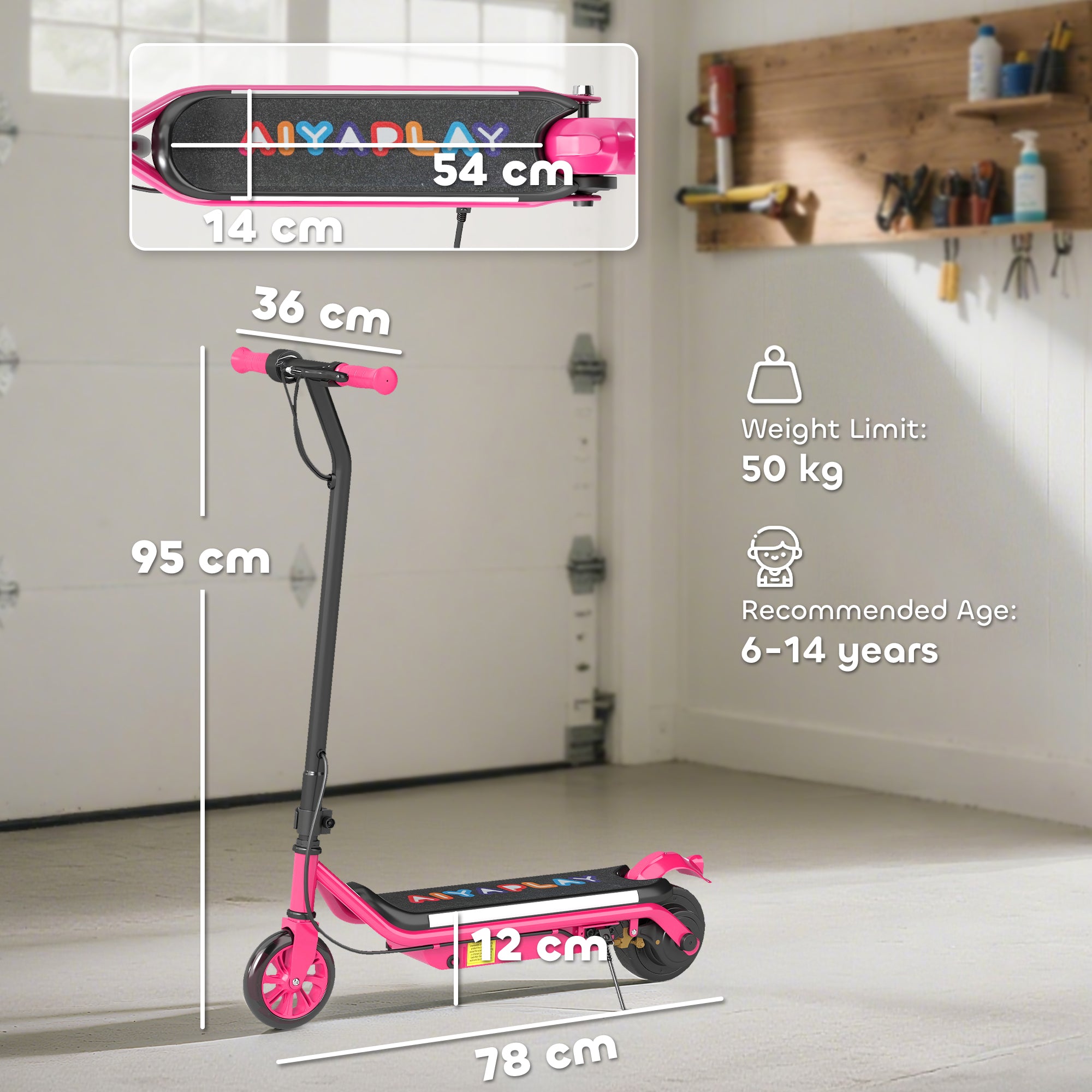 AIYAPLAY Kids Electric Scooter Dual Brakes