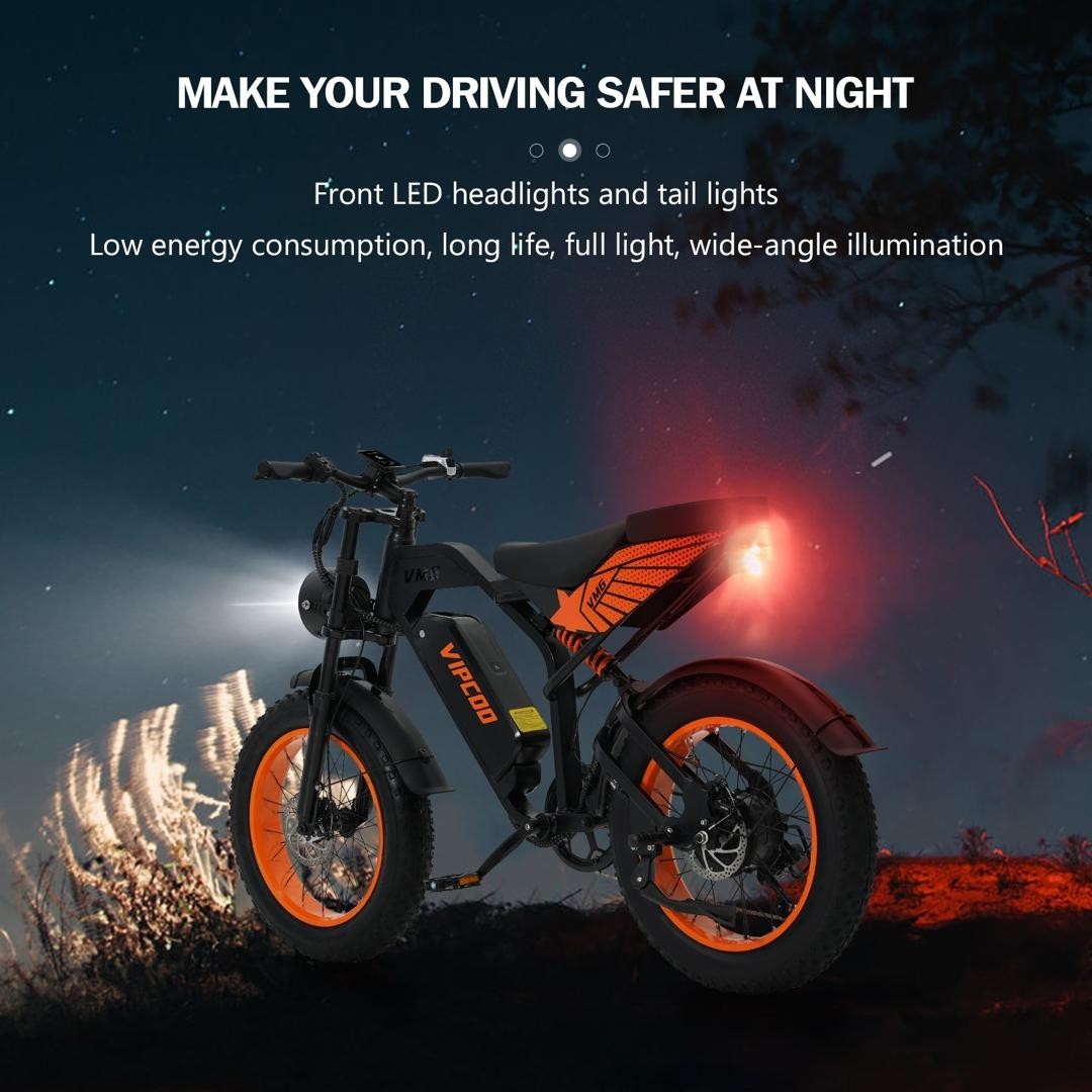 VIPCOO VM6 Electric Bike 250W 48V 18.2Ah 20 inch Fat Tire E-Bike 12
