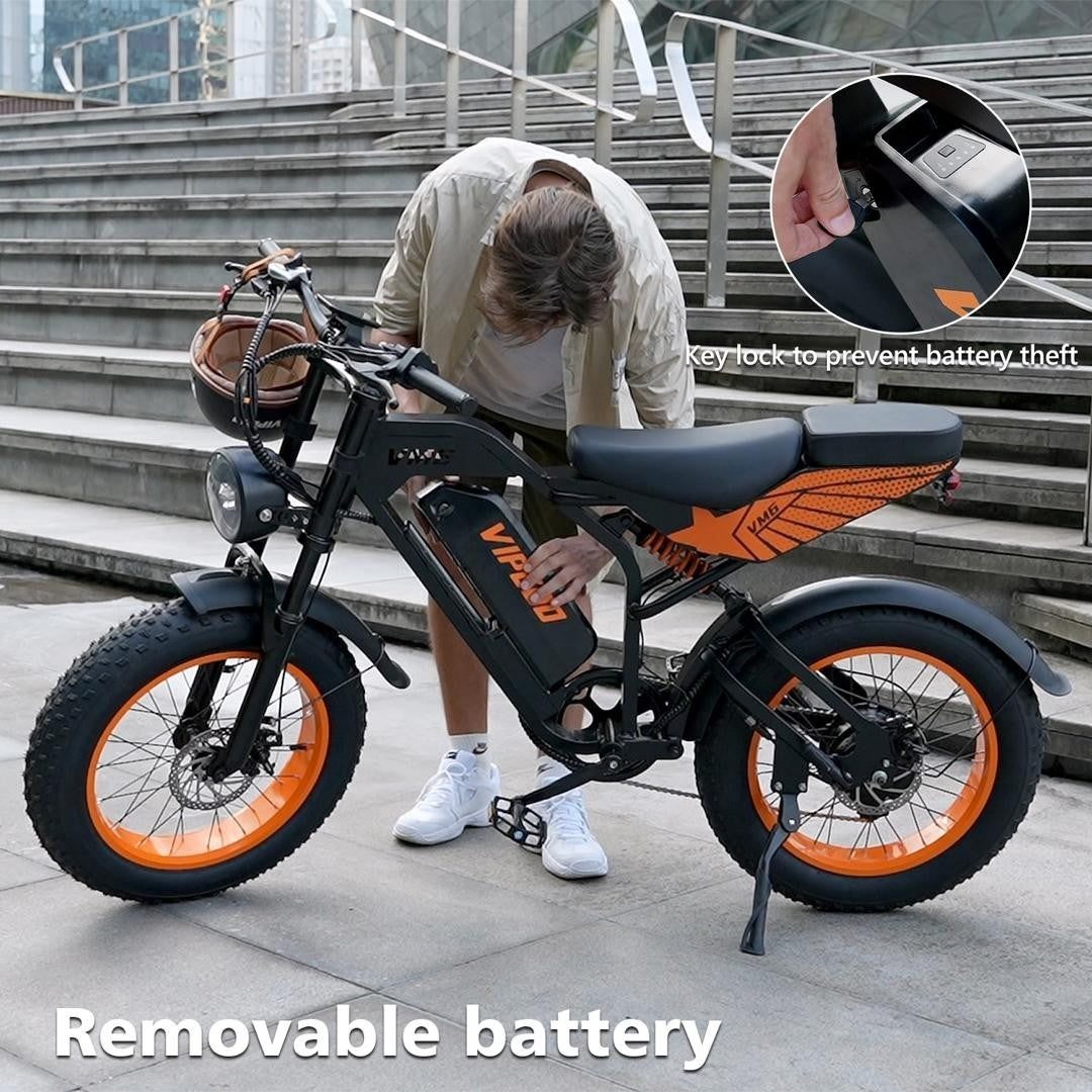 VIPCOO VM6 Electric Bike 250W 48V 18.2Ah 20 inch Fat Tire E-Bike 13