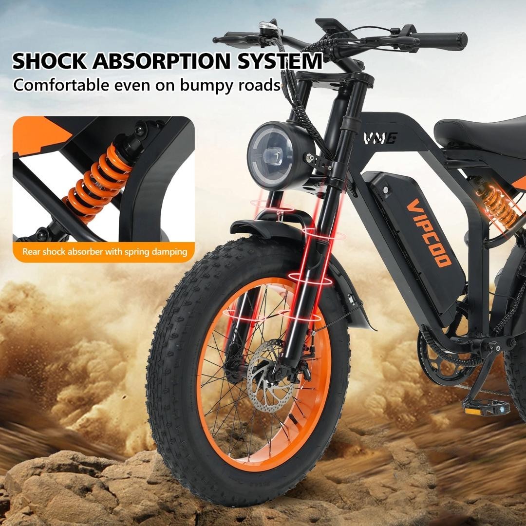 VIPCOO VM6 Electric Bike 250W 48V 18.2Ah 20 inch Fat Tire E-Bike 7