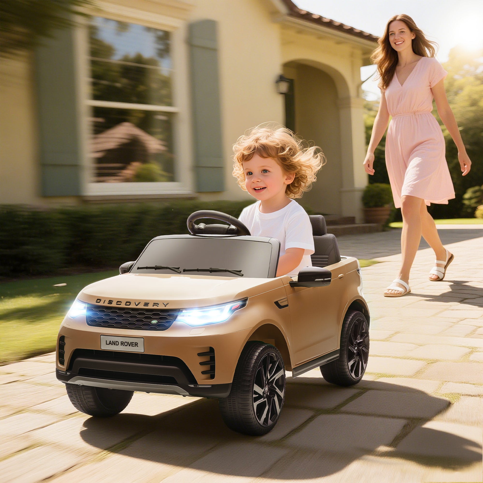 AIYAPLAY Land Rover Discovery 12V Kids Ride-On Car - Khaki
