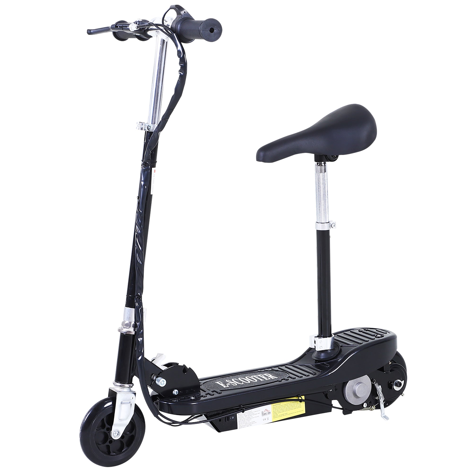 HOMCOM Kids Electric Scooter with Seat & Brakes - Black