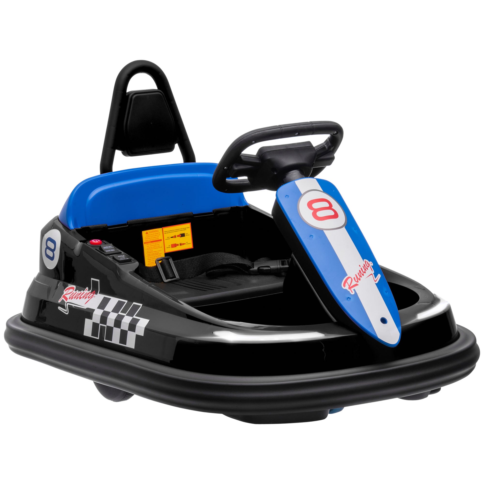 HOMCOM 6V Kids Bumper Car with Music & Lights - Black