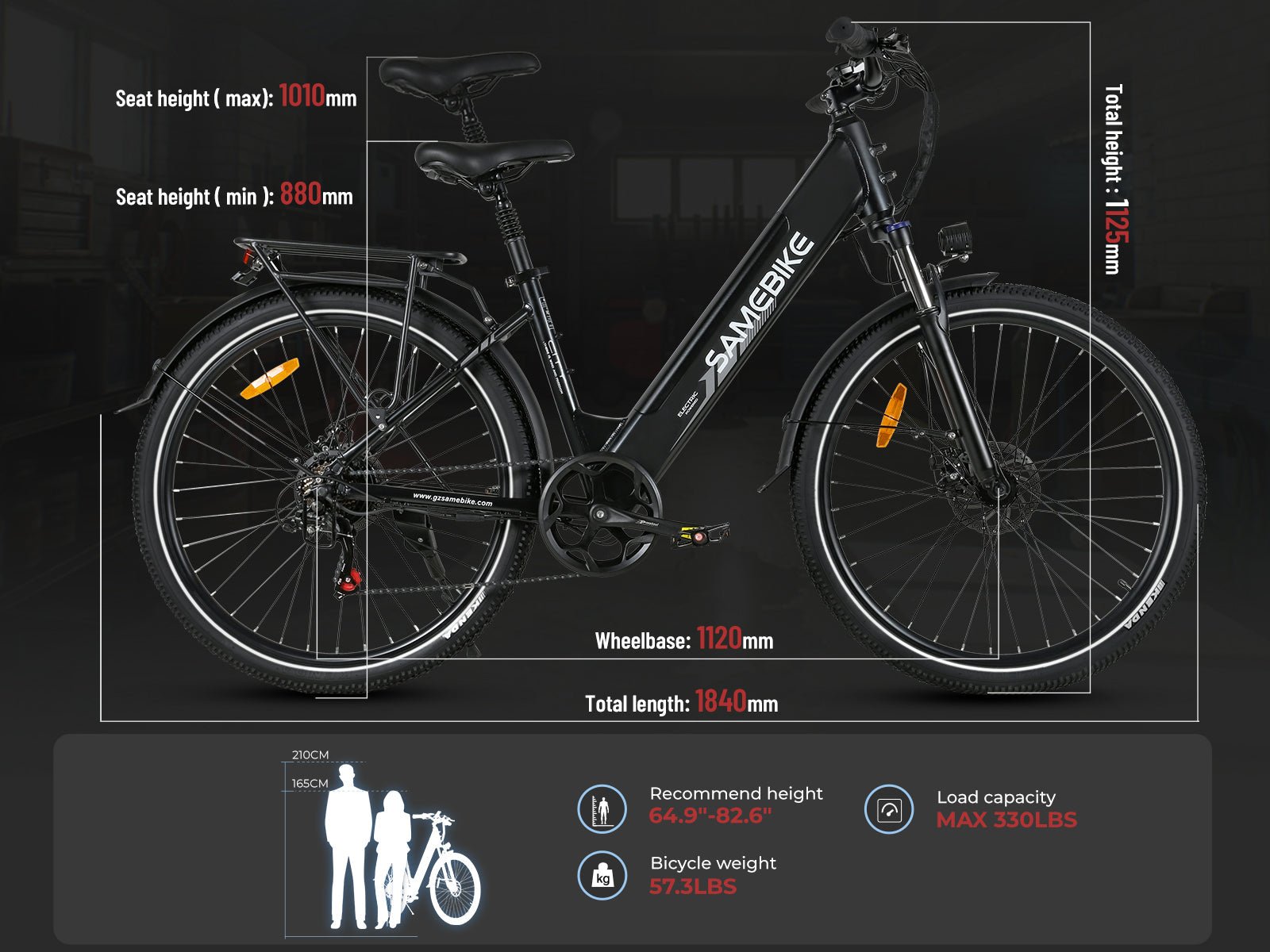 Samebike RS - A01 PRO 26" Electric Bike 250W 36V 15Ah