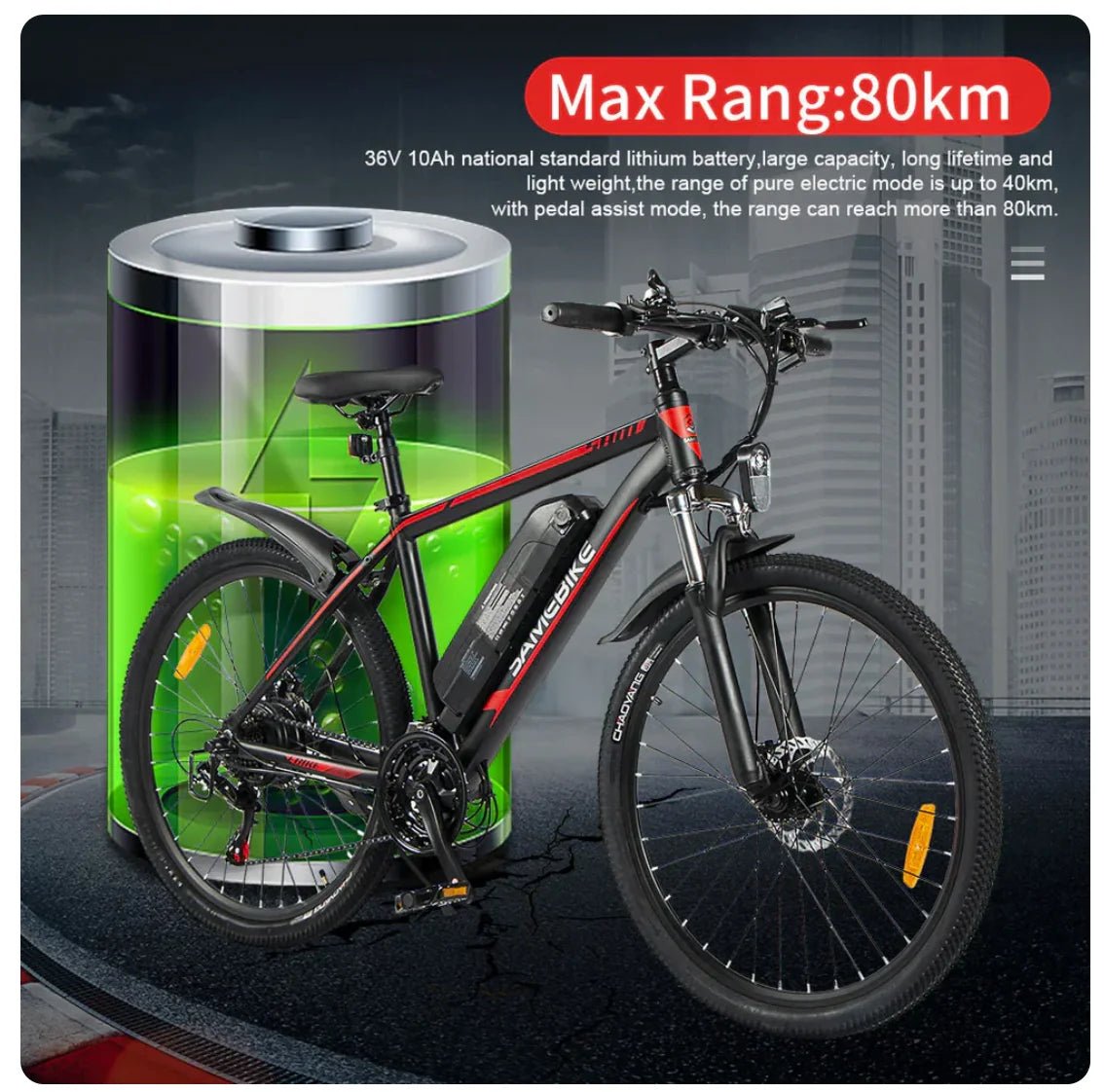 Samebike SY26 - II FT 26” Electric Bike 750W 36V 13Ah