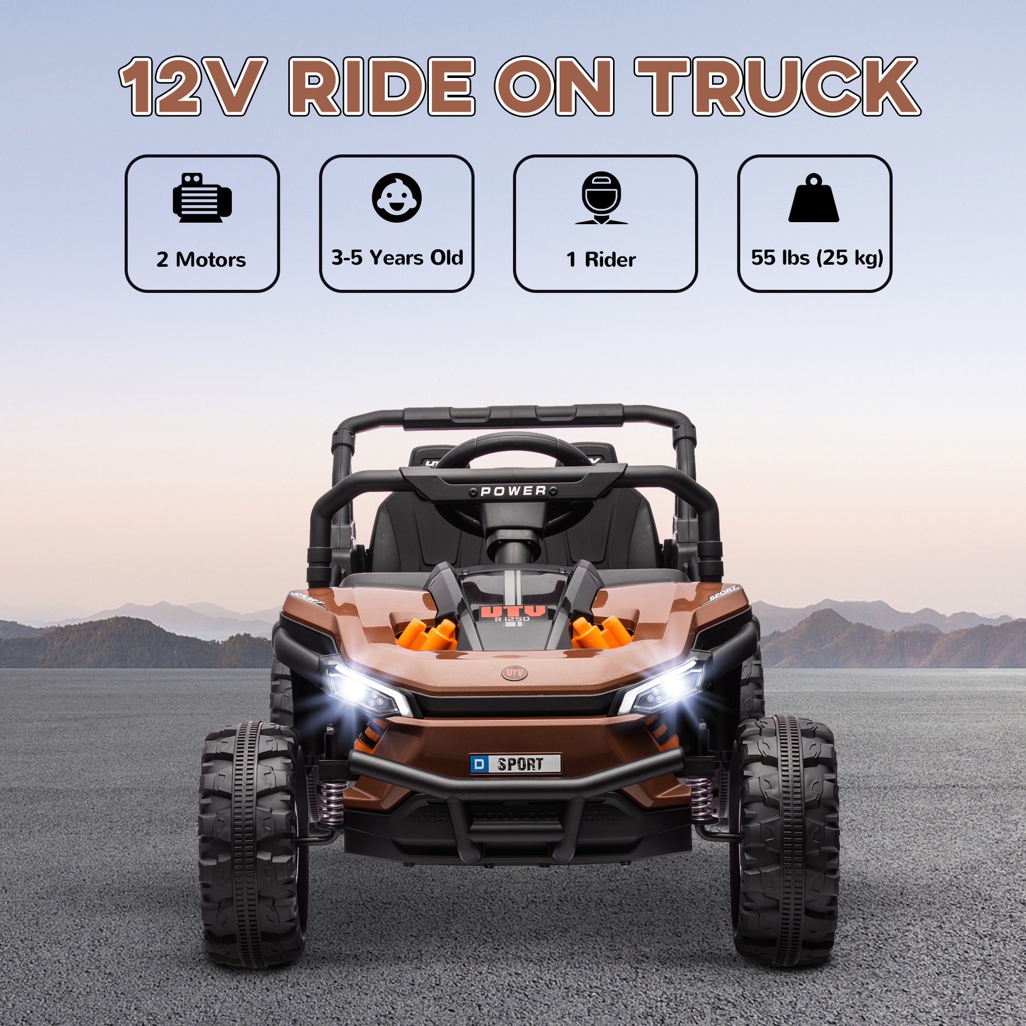 AIYAPLAY 12V Kids Ride-On Truck - Black