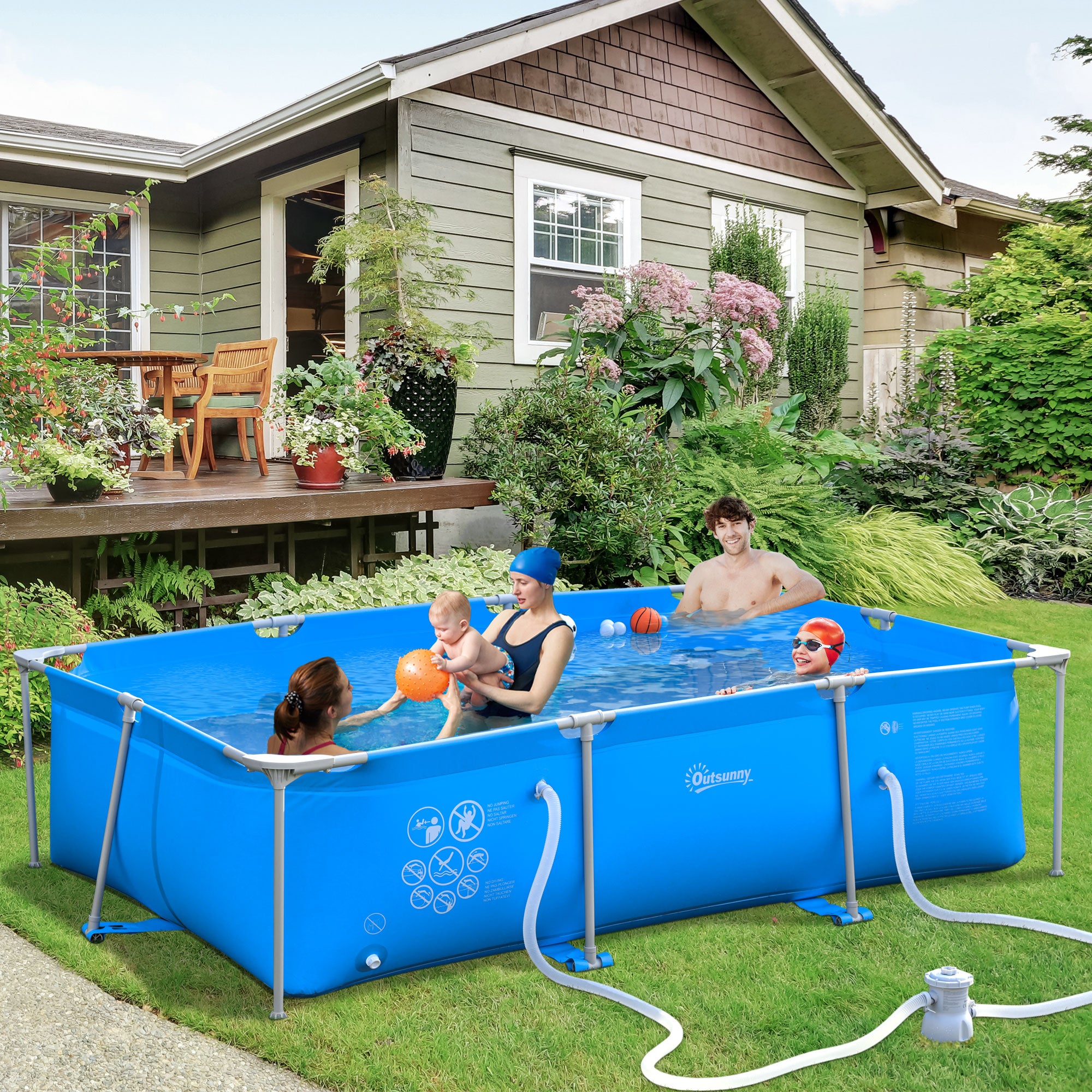 Outsunny Steel Frame Garden Pool 2