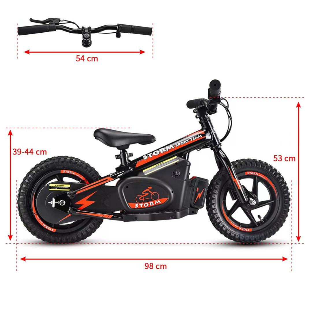 Storm 12" Electric Balance Bike - Black