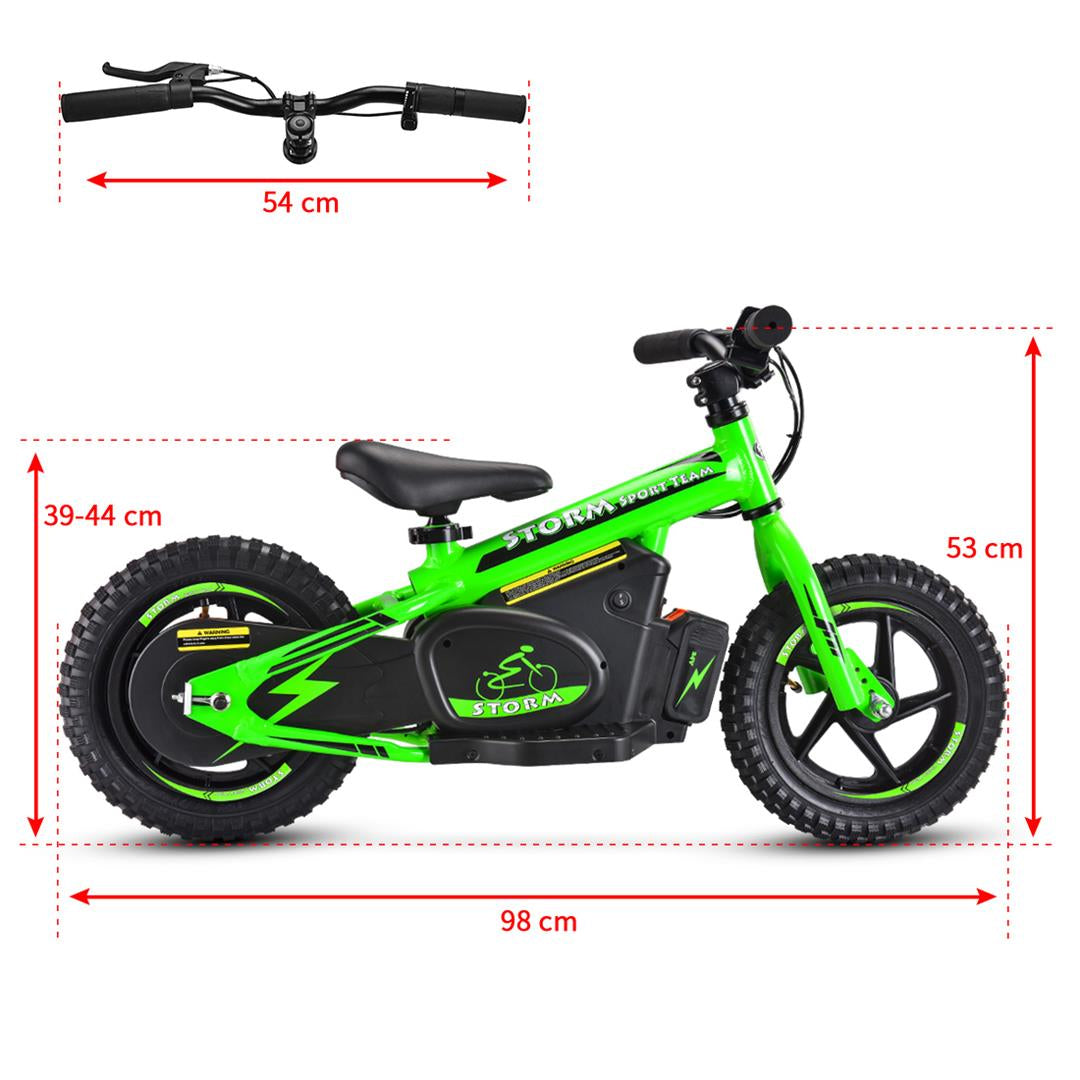 Storm 12" Electric Balance Bike - Green