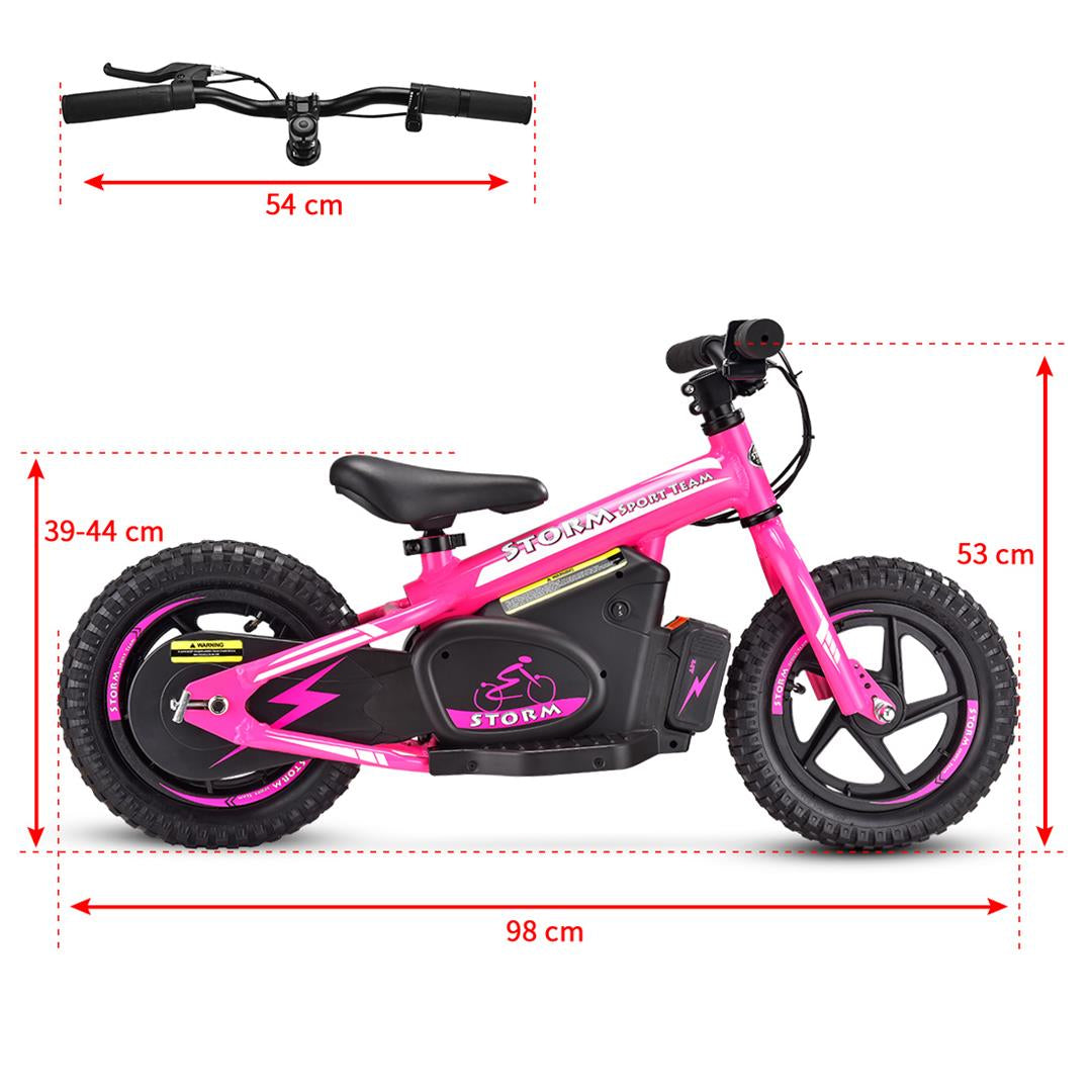 Storm 12" Electric Balance Bike - Pink