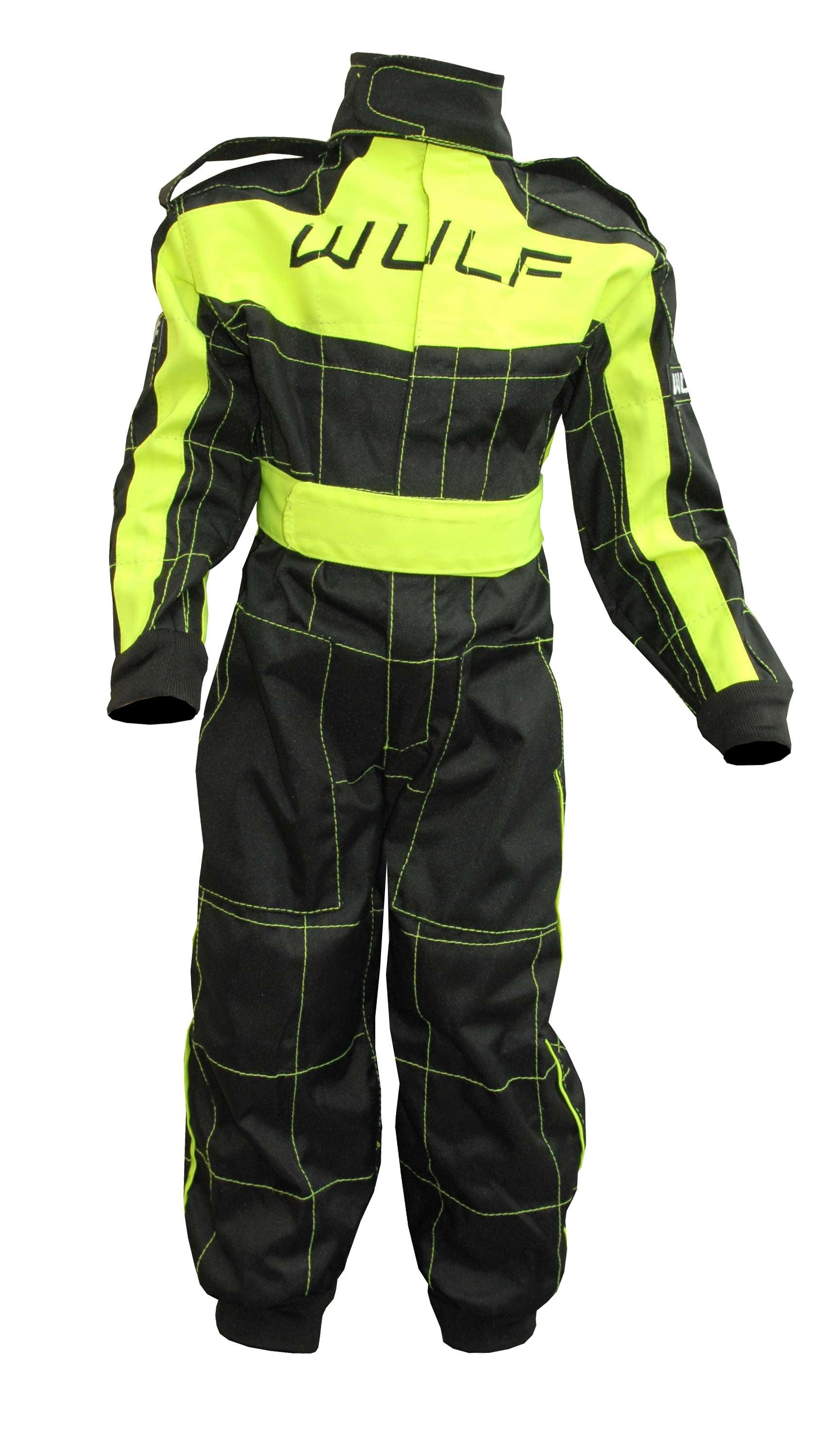 Wulfsport Cub Racing Suit - Black/Flo Yellow
