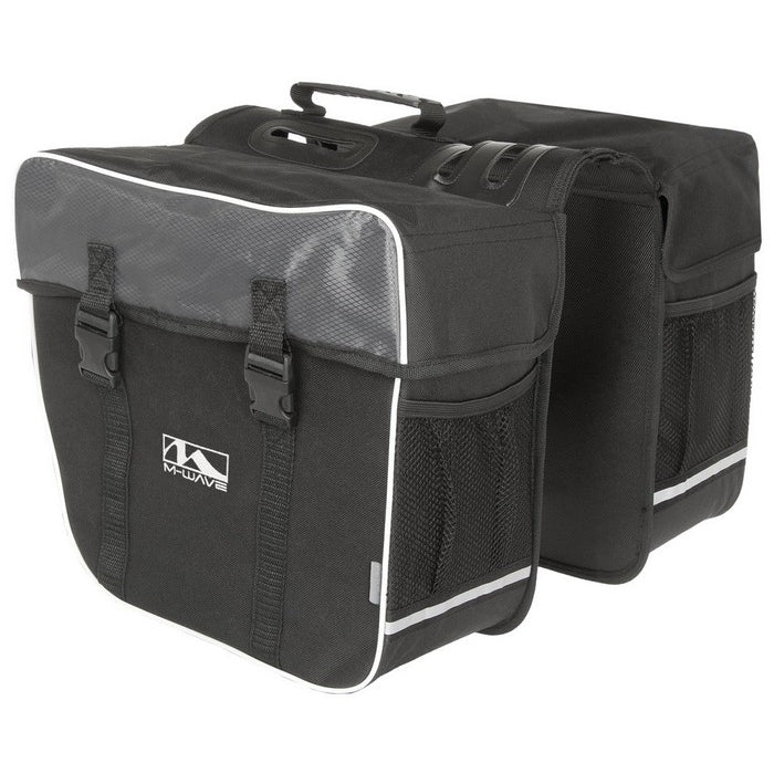 M-WAVE Amsterdam Double 30L black and grey bicycle pannier bag, alternative product view