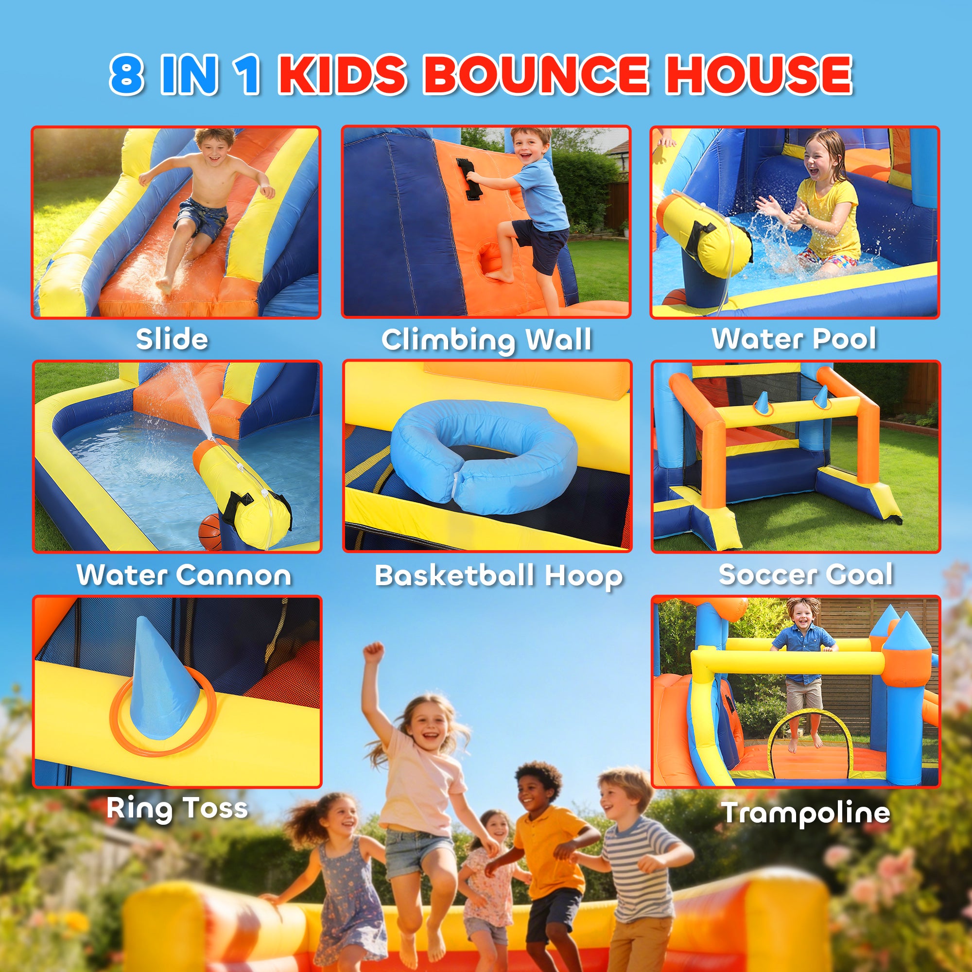 AIYAPLAY Bounce House with Ball Pit & Climbing Wall