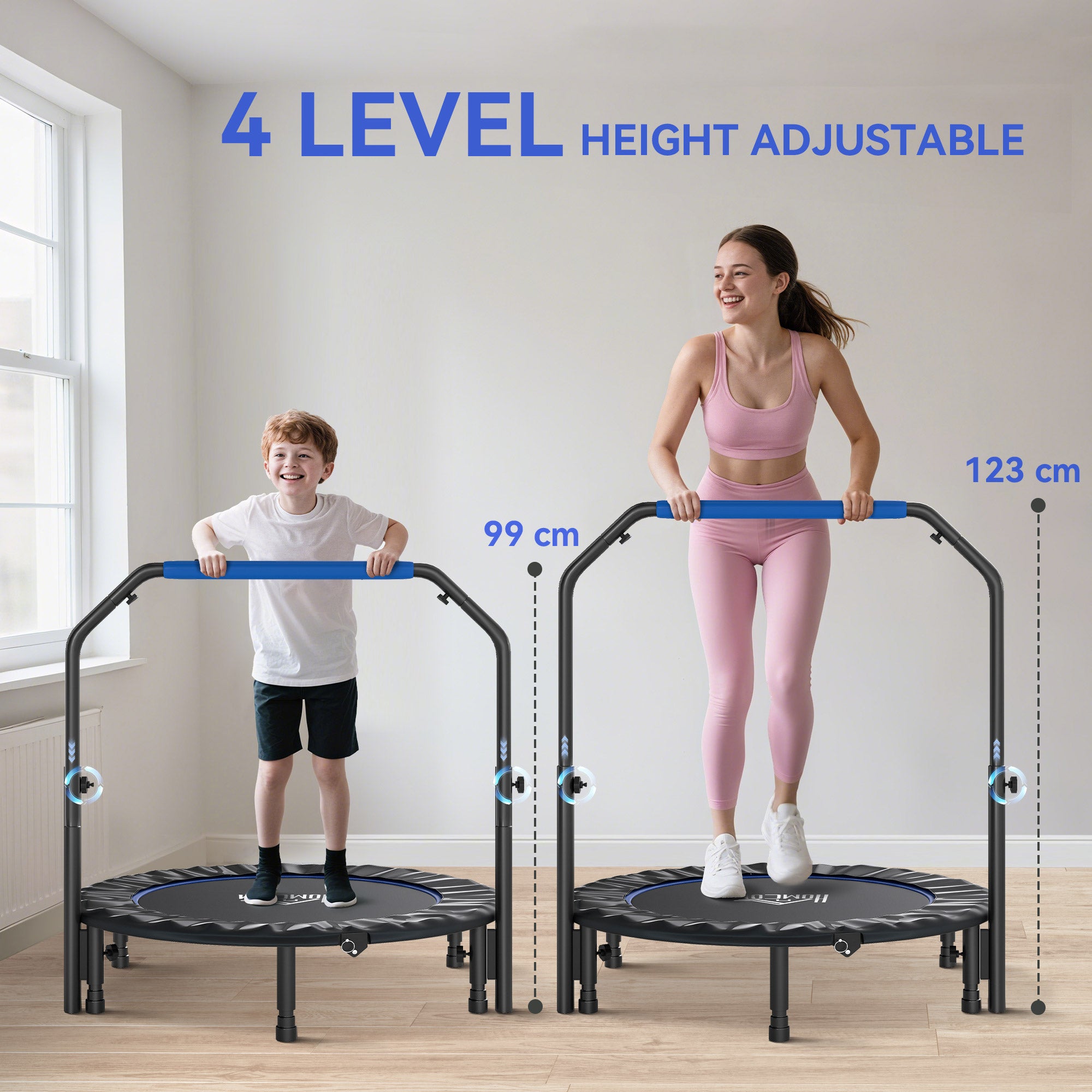 HOMCOM 45" Foldable Mini Fitness Trampoline - Black