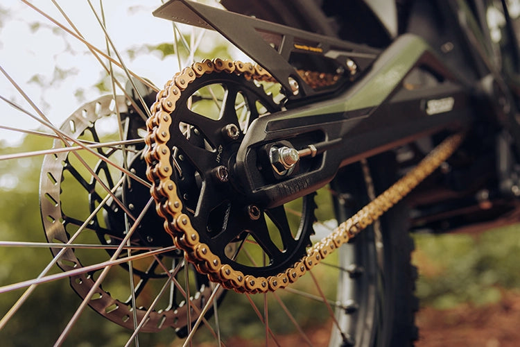 Talaria Sting R MX4 chain and rear wheel detail