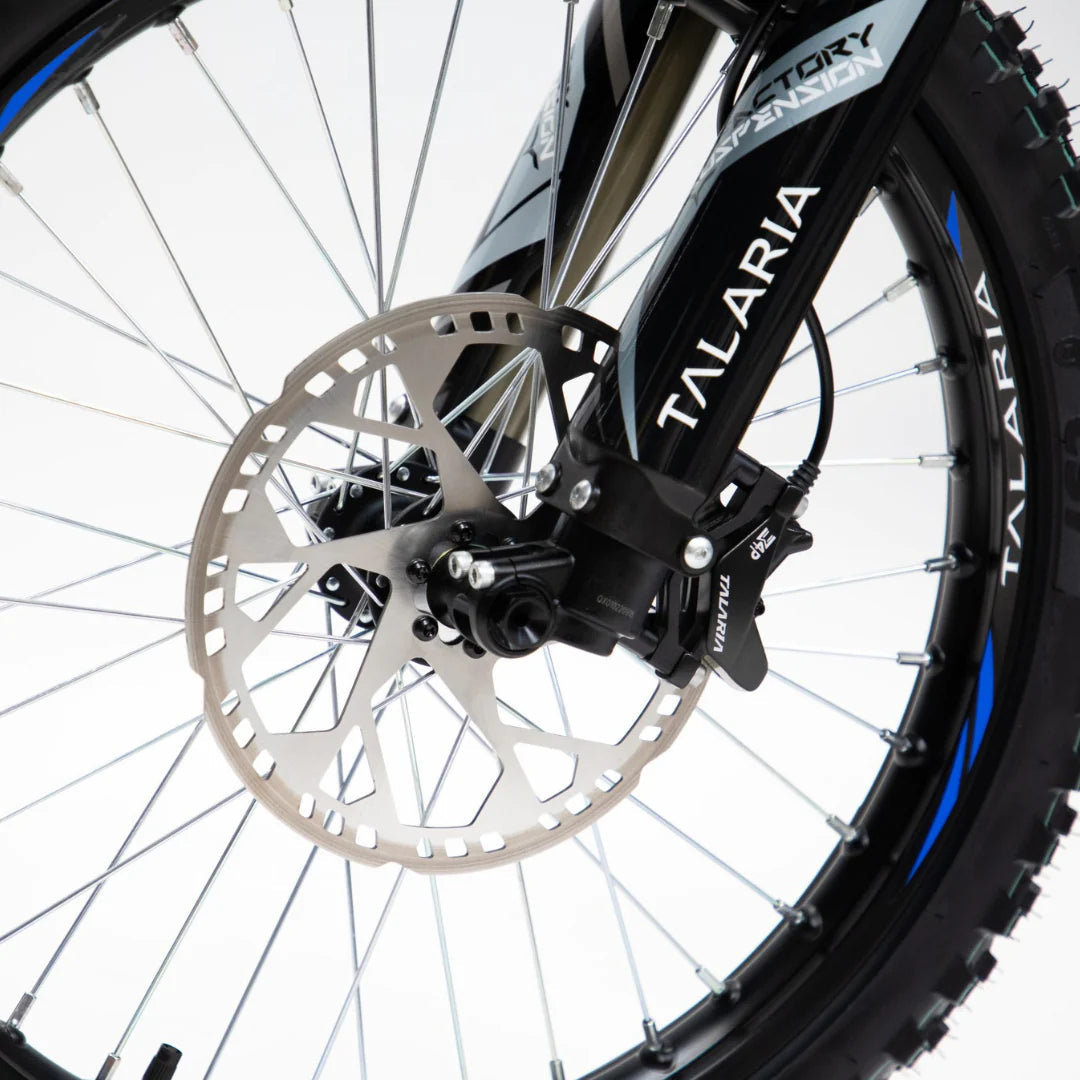Talaria Sting R MX4 front brake and suspension detail